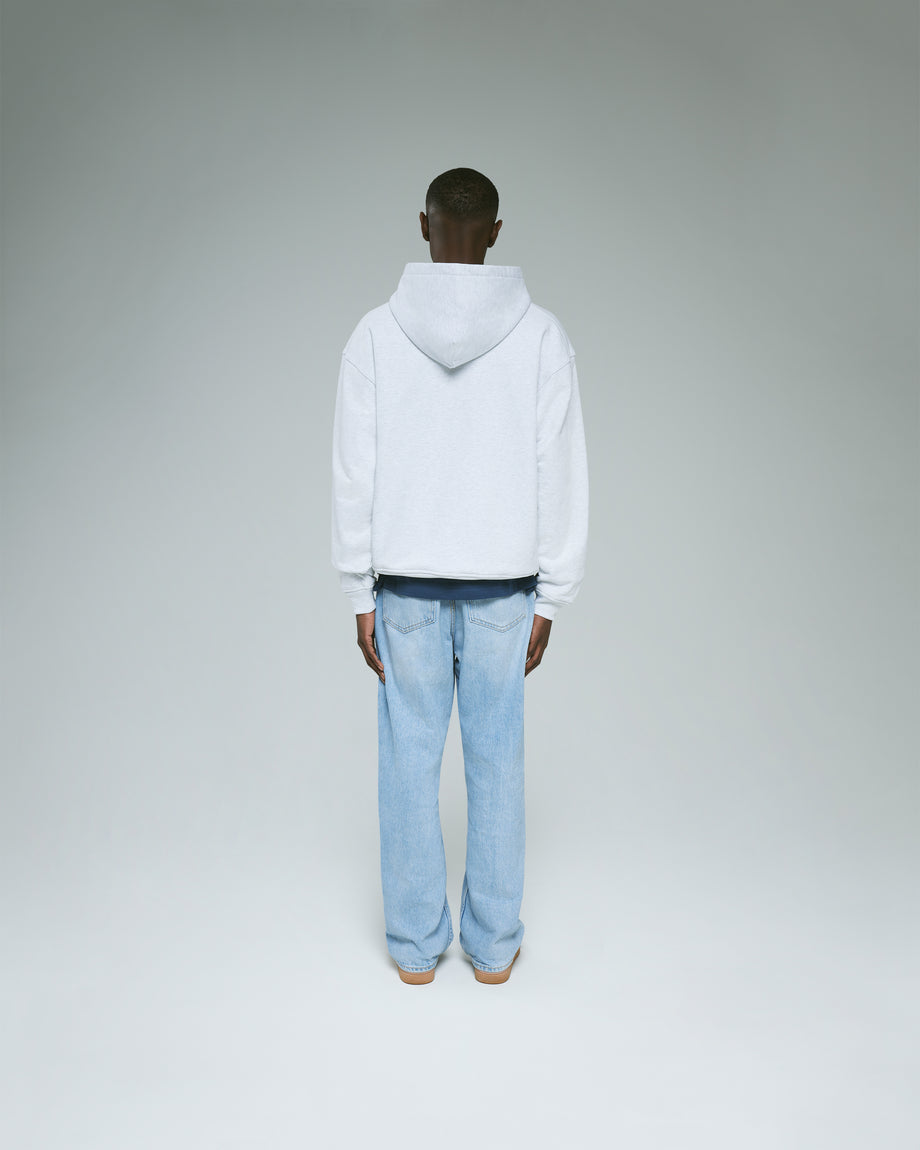 No Snakes Monogram Zip Hoodie / Grey Marl