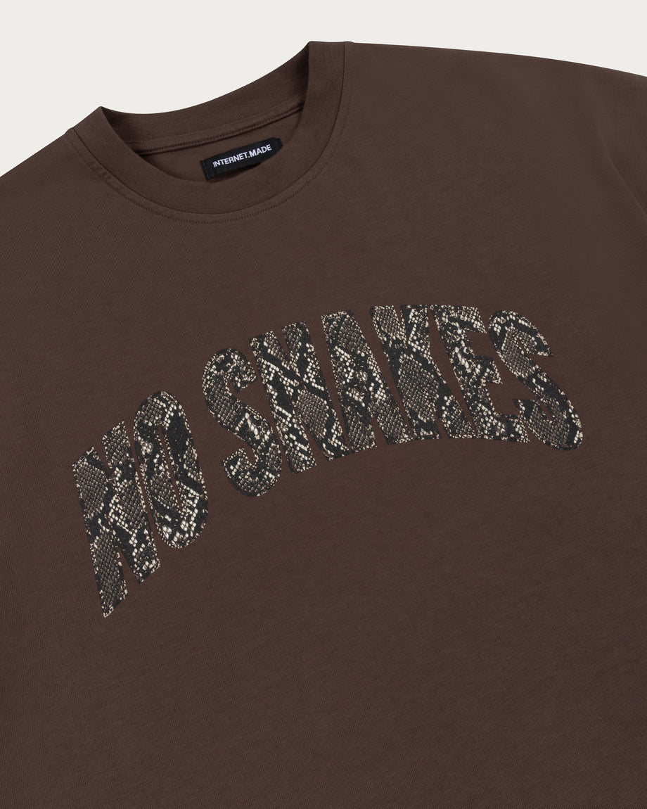 No Snakes Snakeskin T-Shirt / Brown