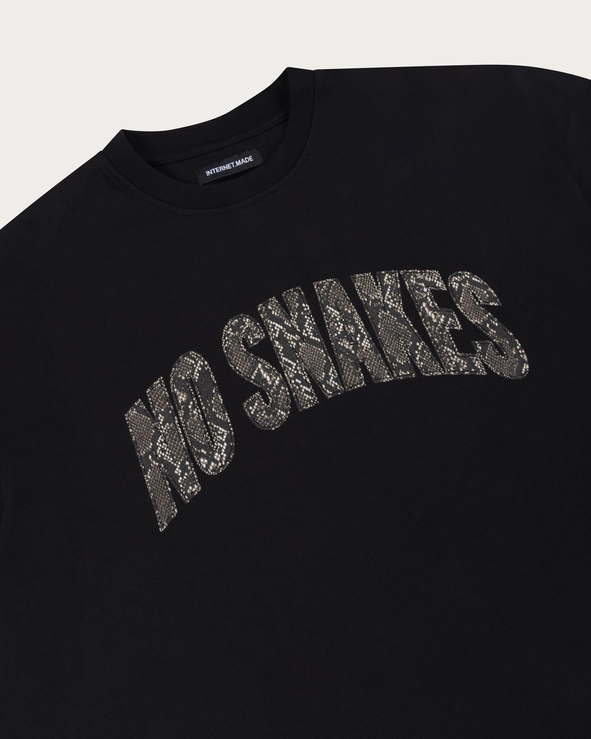 No Snakes Snakeskin T-Shirt / Black