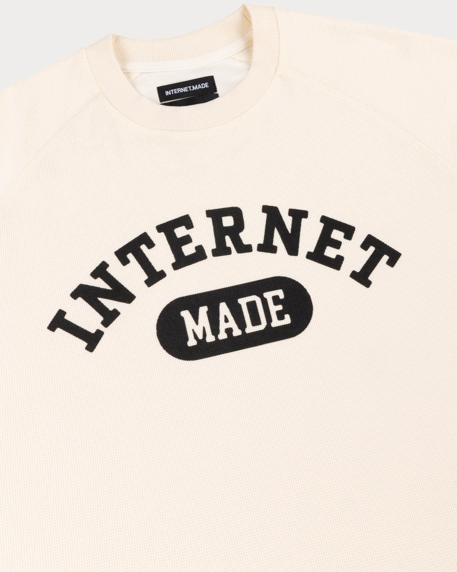 College Waffle Long Sleeve / Vintage White