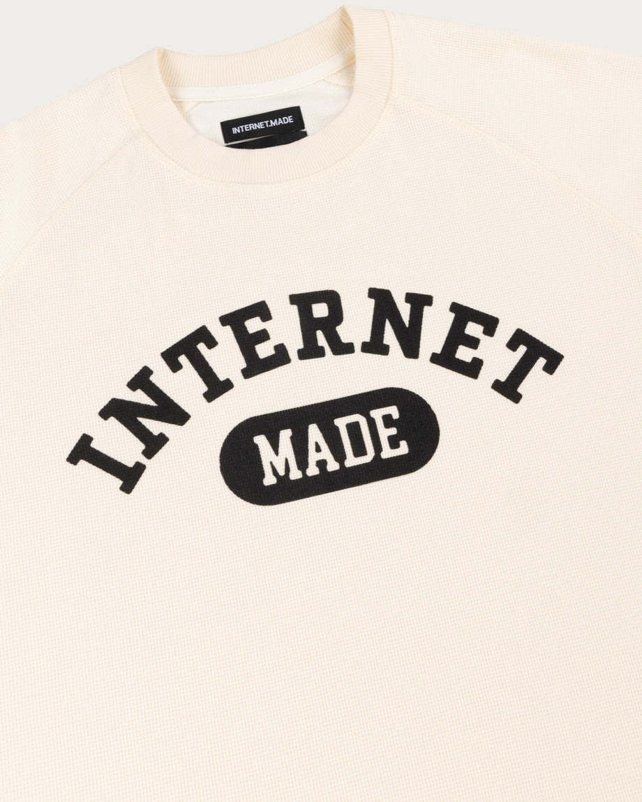 College Waffle Long Sleeve / Vintage White