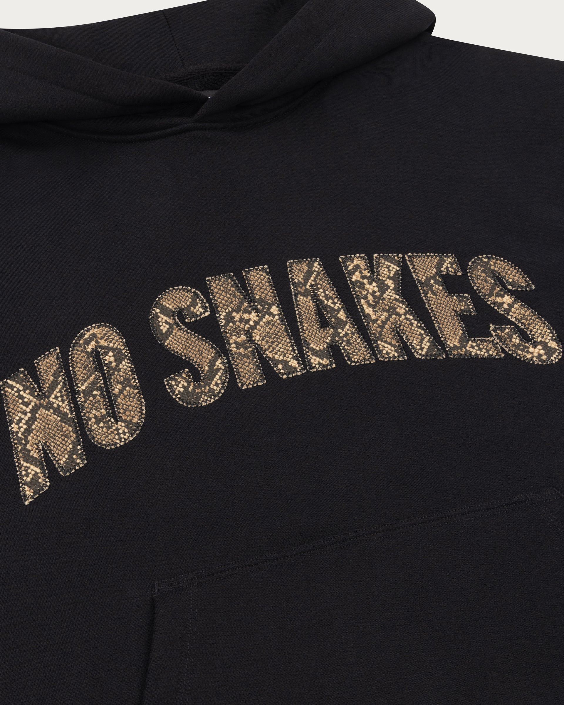 No Snakes Snakeskin Hoodie / Black