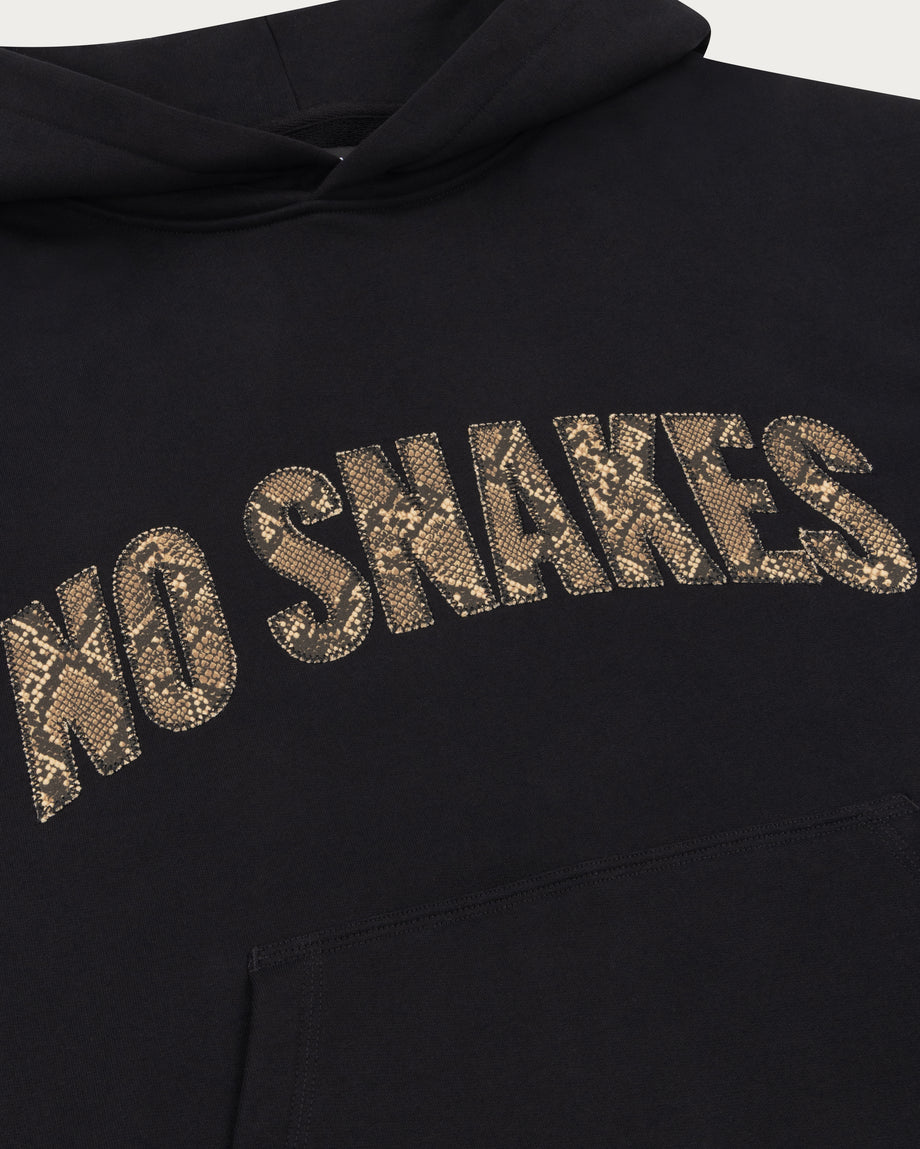 No Snakes Snakeskin Hoodie / Black