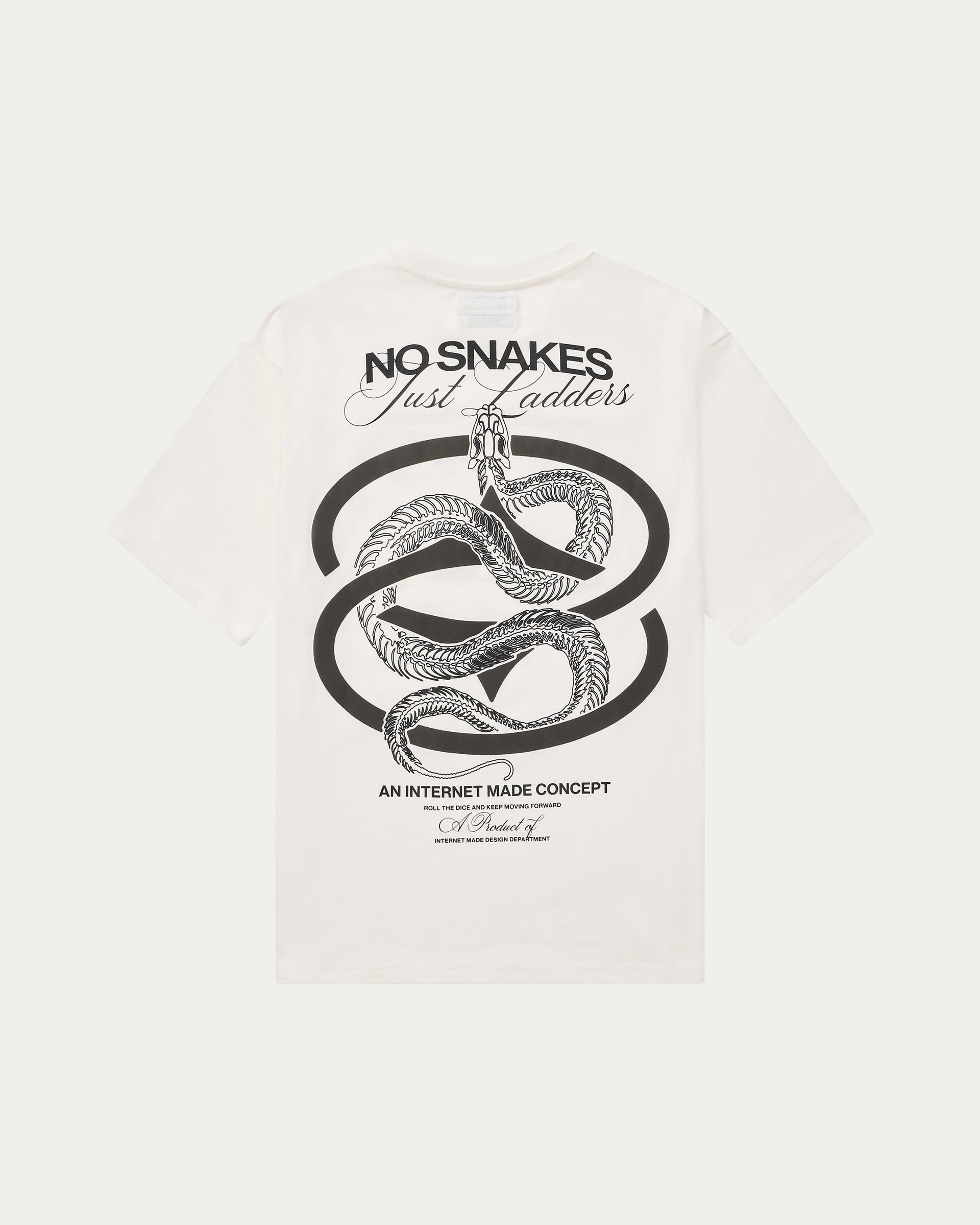 No Snakes Just Ladders Skeleton T-Shirt / Vintage White