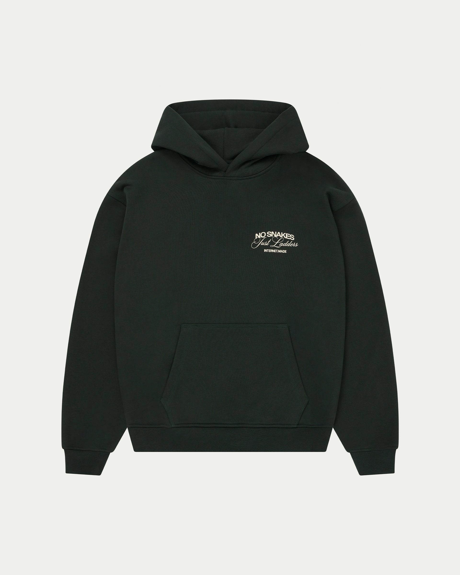 No Snakes Skeleton Hoodie / Dark Green