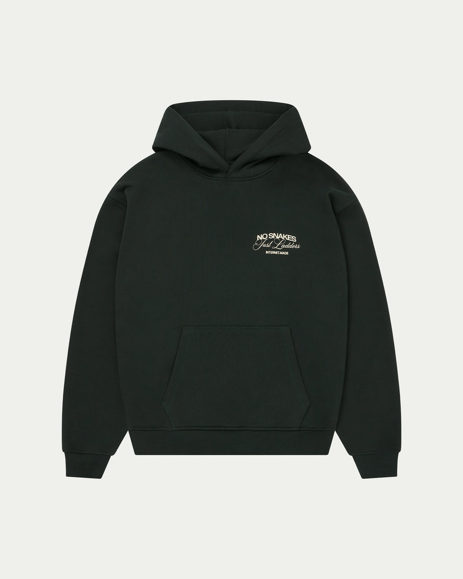 No Snakes Skeleton Hoodie / Dark Green