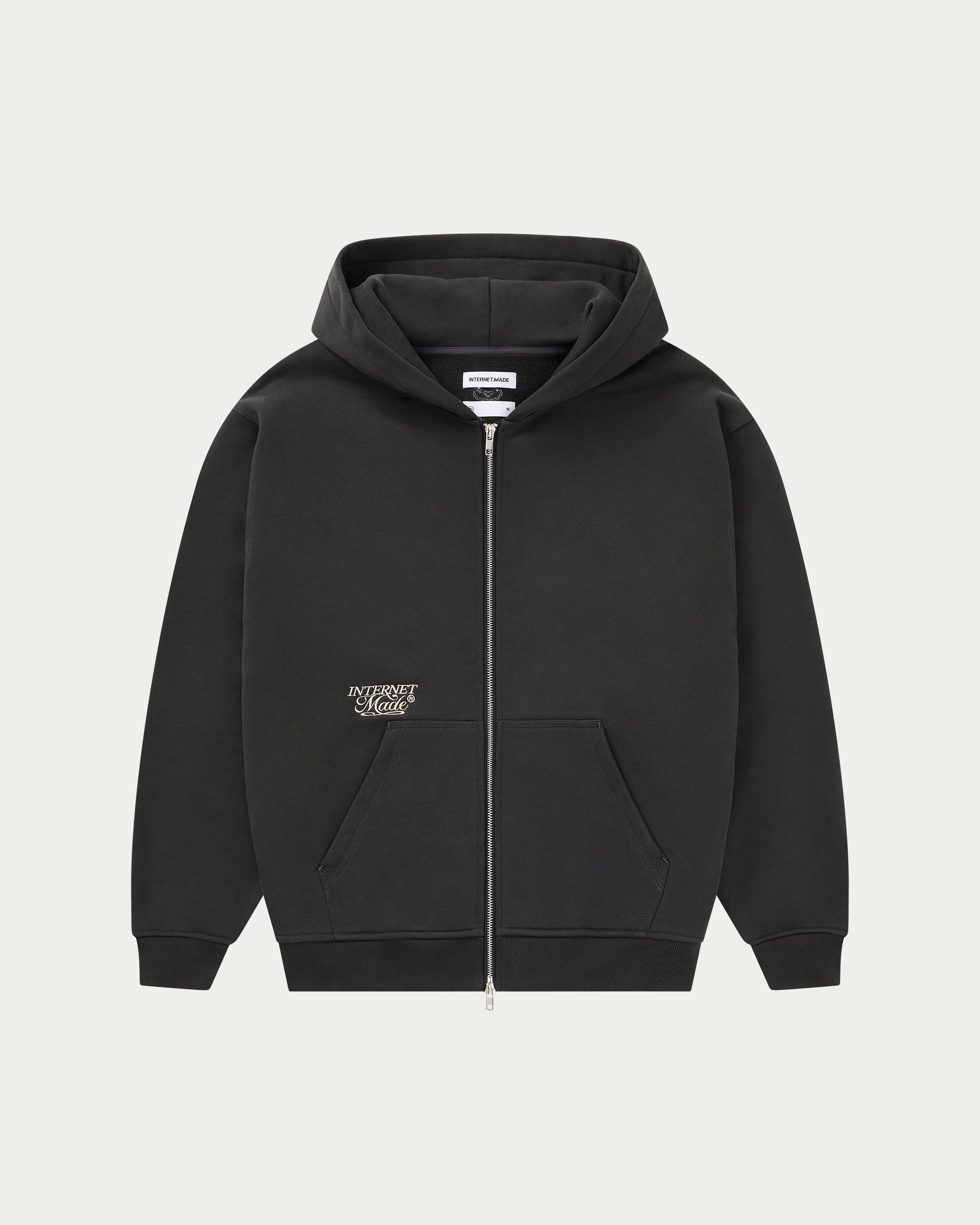 Internet Made Classic Logo Zip Hoodie Charcoal