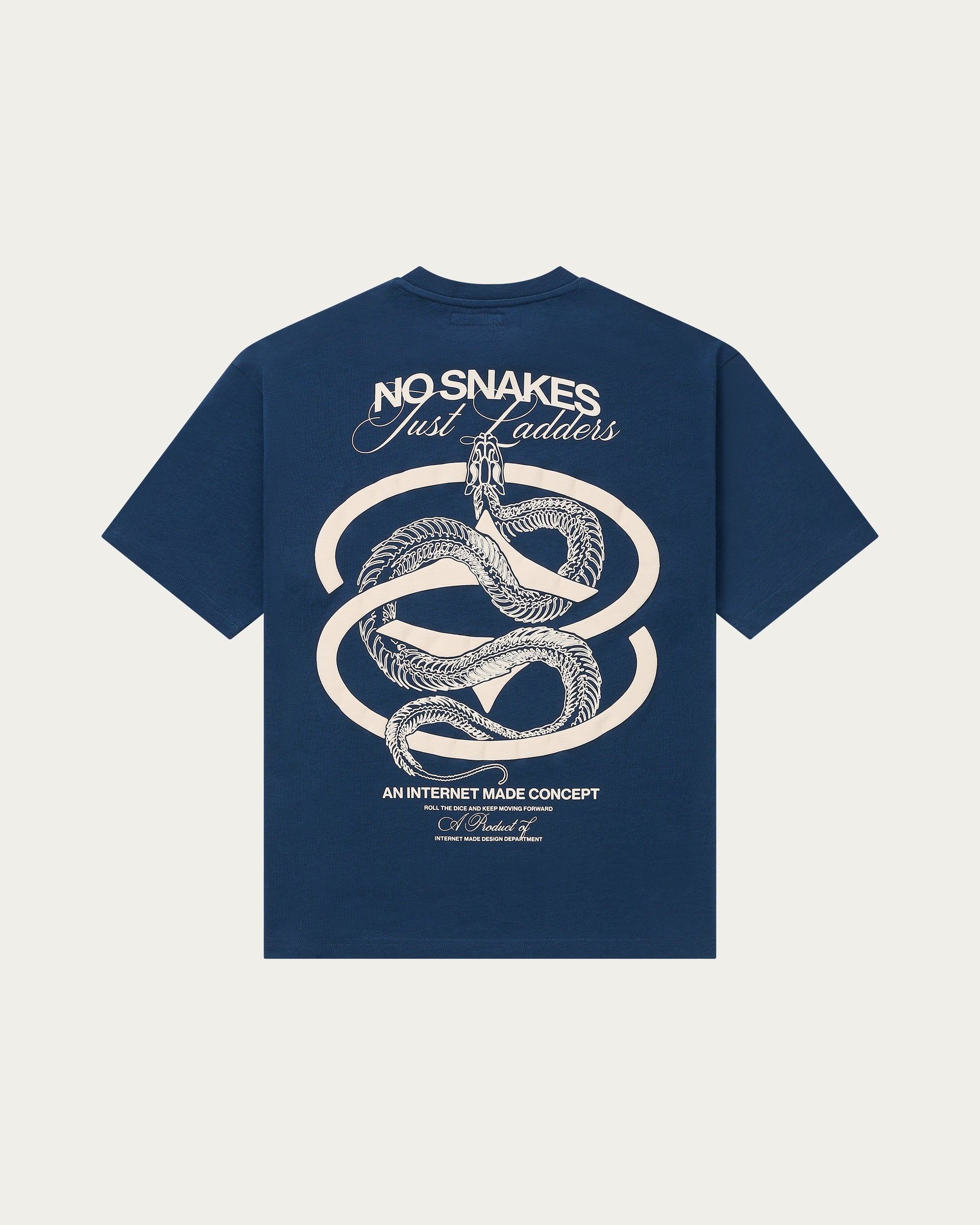 No Snakes Just Ladders Skeleton T-Shirt / Blue