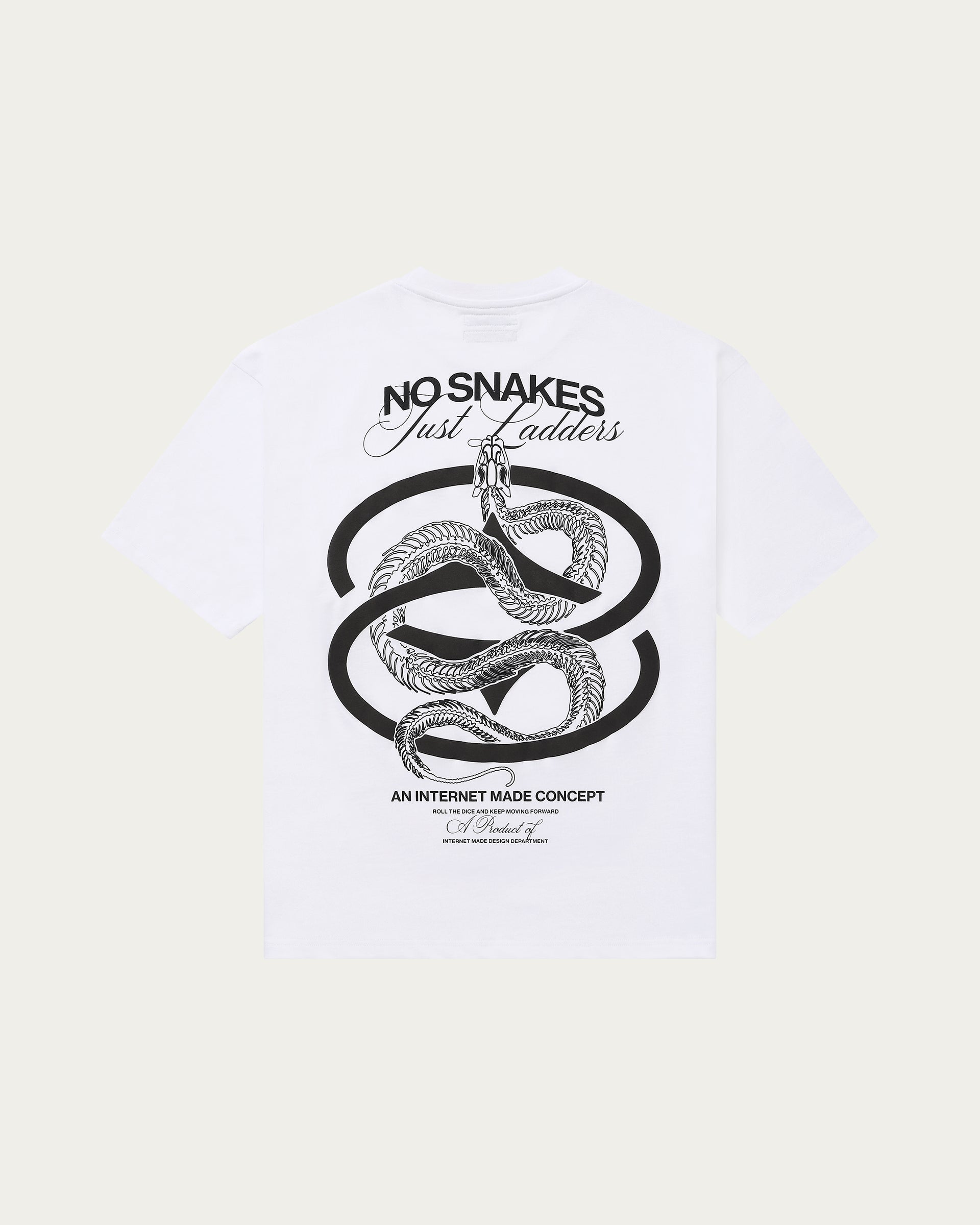 No Snakes Just Ladders Skeleton T-Shirt / Bright White