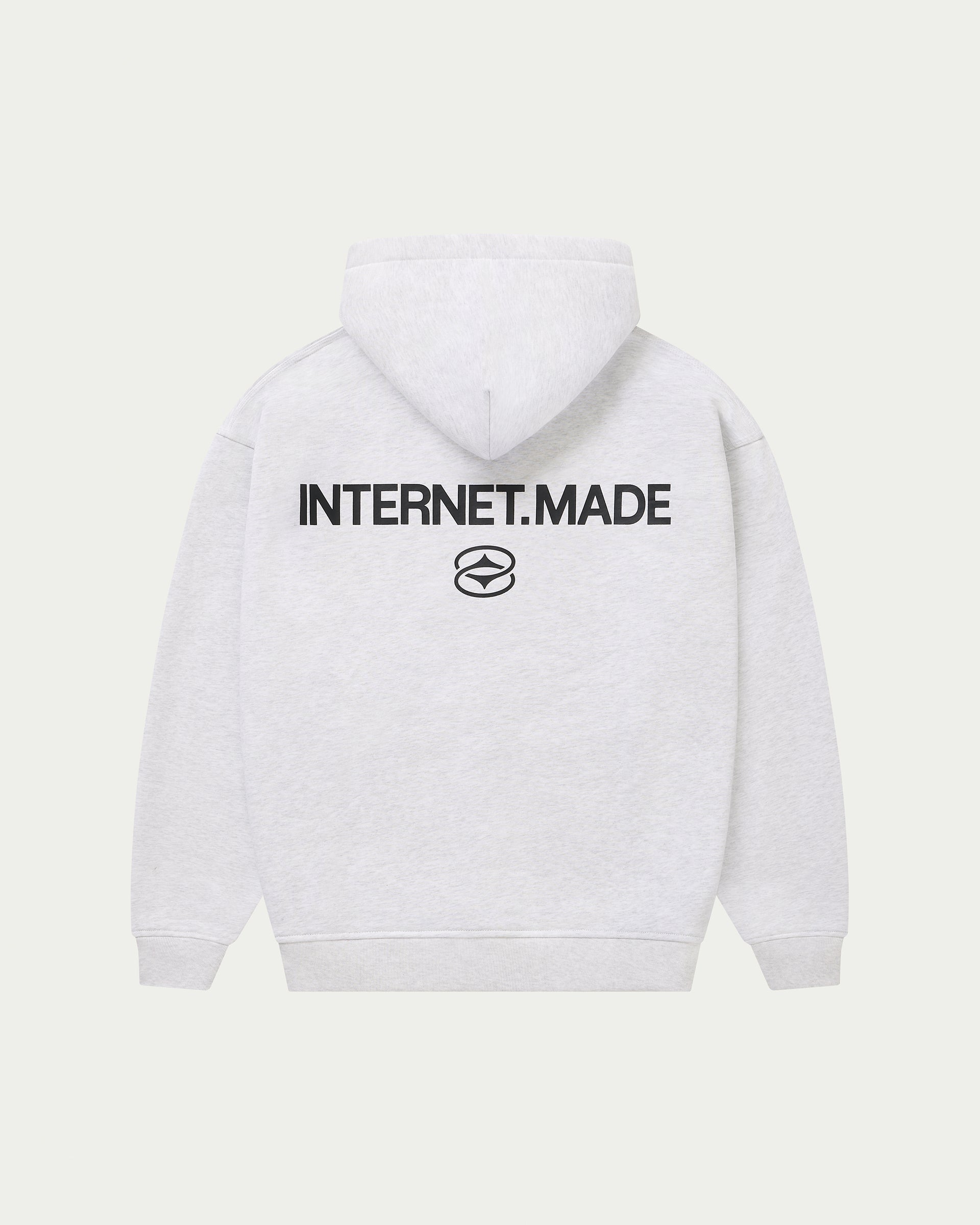 Logo Zip Hoodie / Light Grey Marl