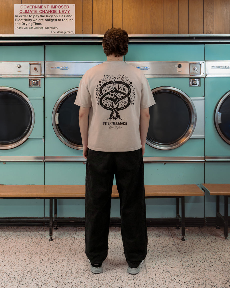 No Snakes Ouroboros T-Shirt / Sun Faded Linen