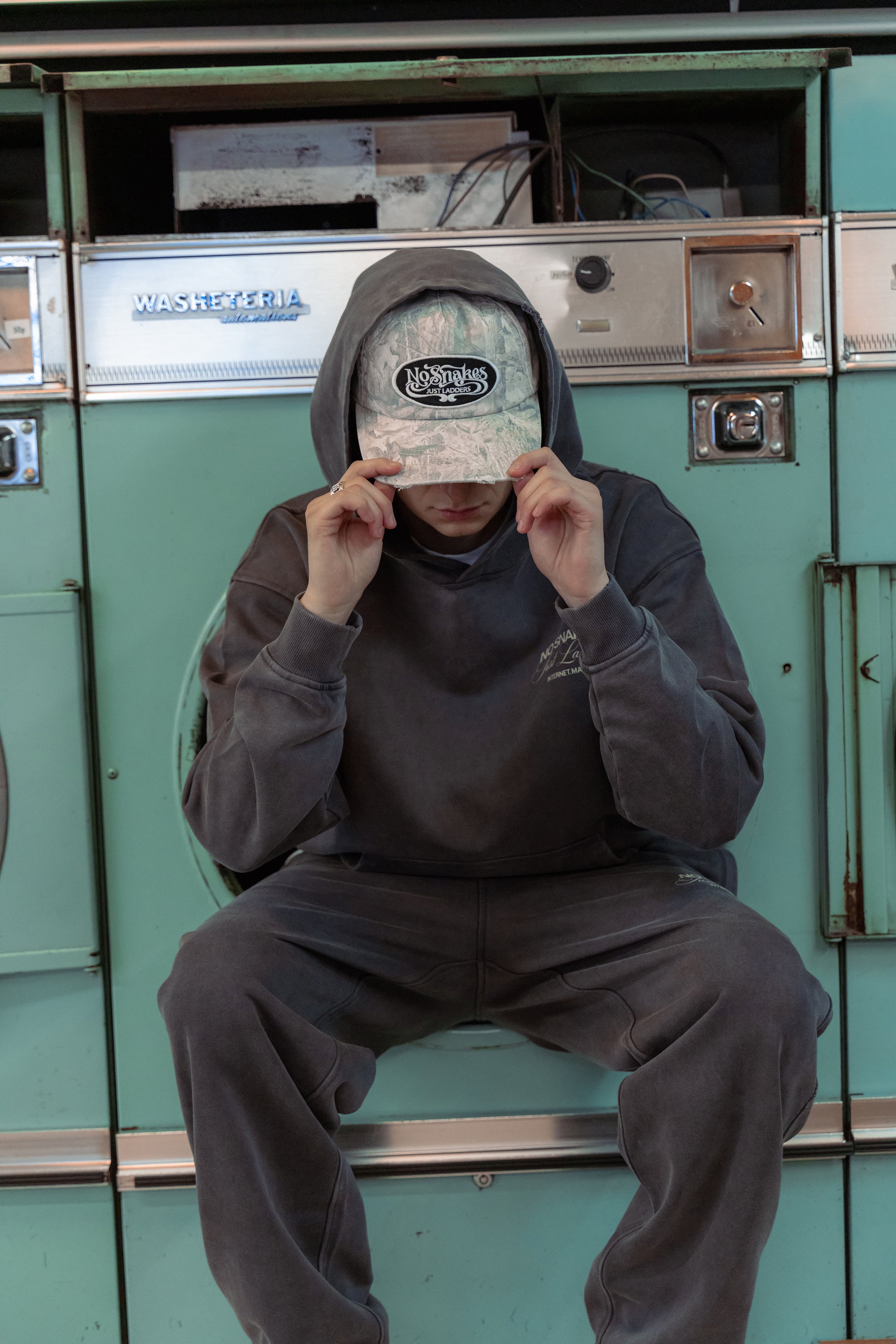 No Snakes Just Ladders Cap / Washed Camo