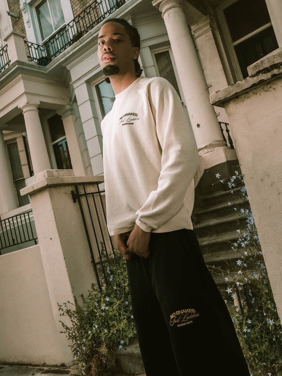 No Snakes Skeleton Waffle Long Sleeve / Vintage White