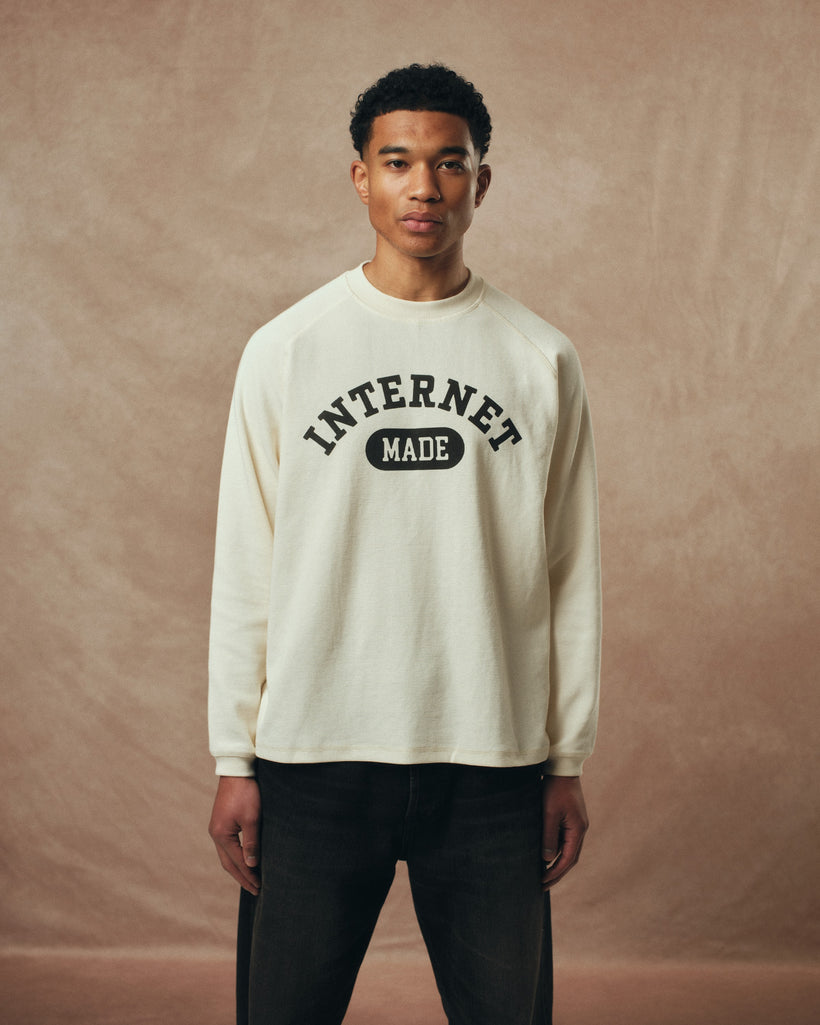 College Waffle Long Sleeve / Vintage White