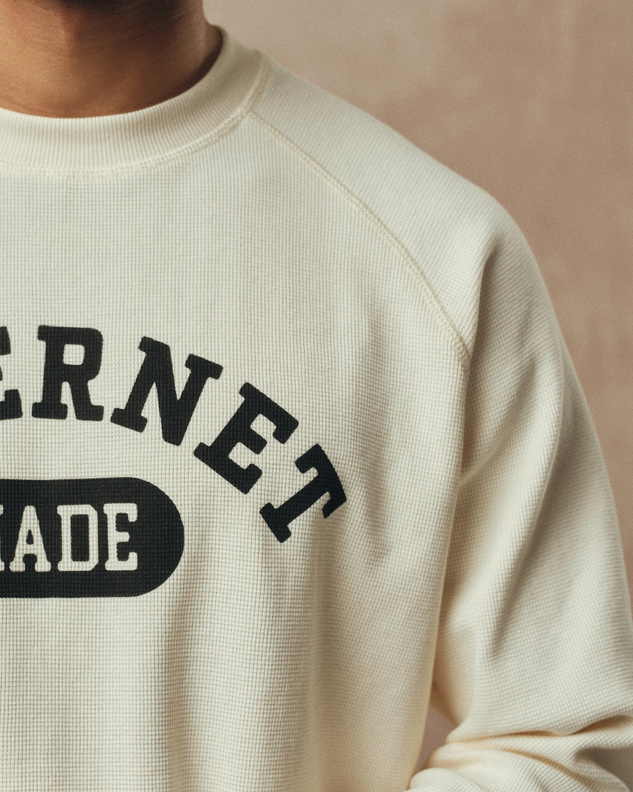 College Waffle Long Sleeve / Vintage White