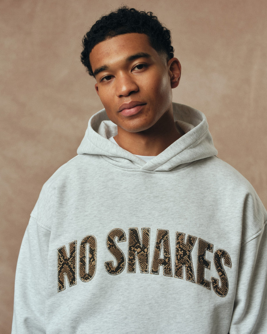 No Snakes Snakeskin Hoodie / Light Grey Marl