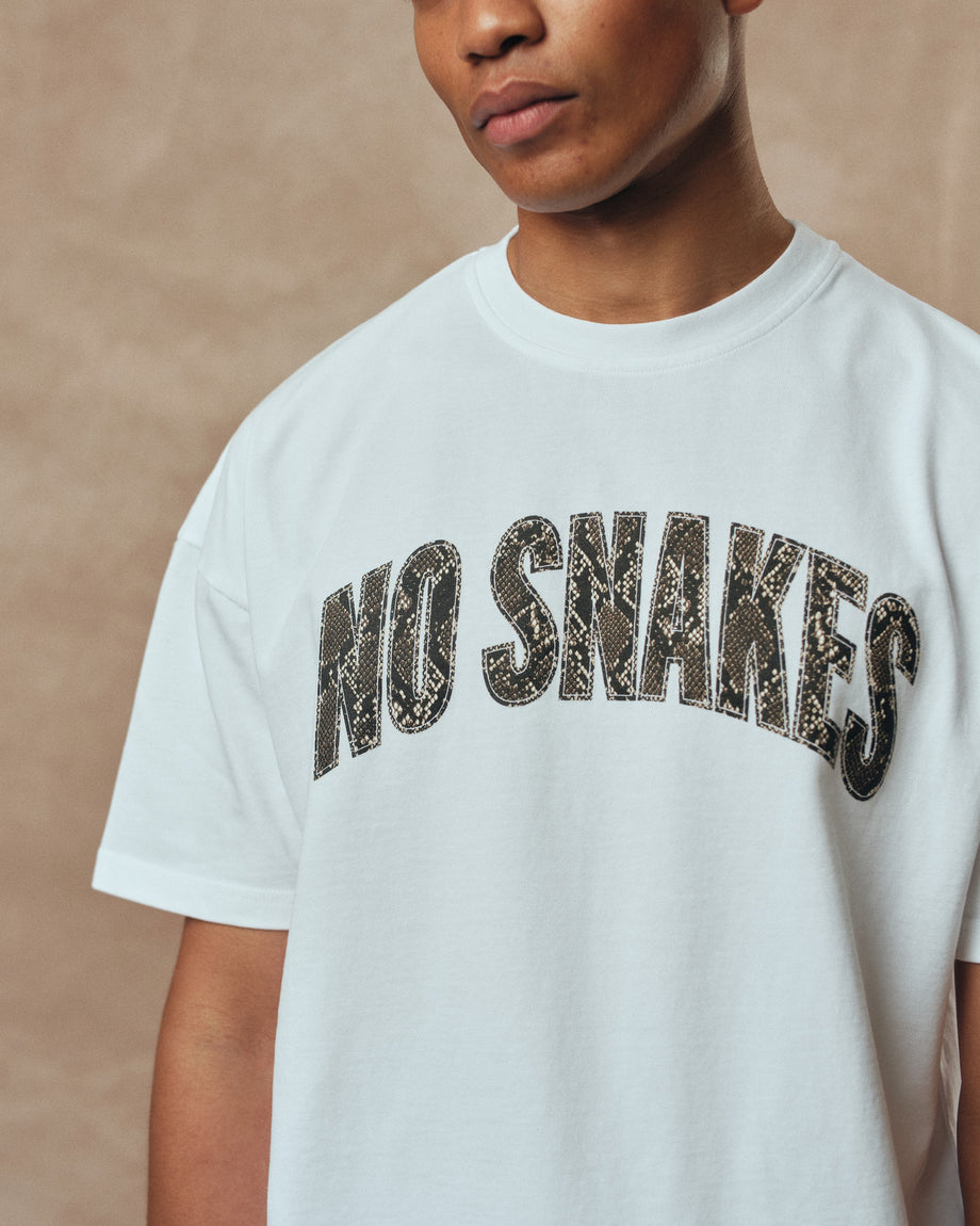 No Snakes Snakeskin T-Shirt / White
