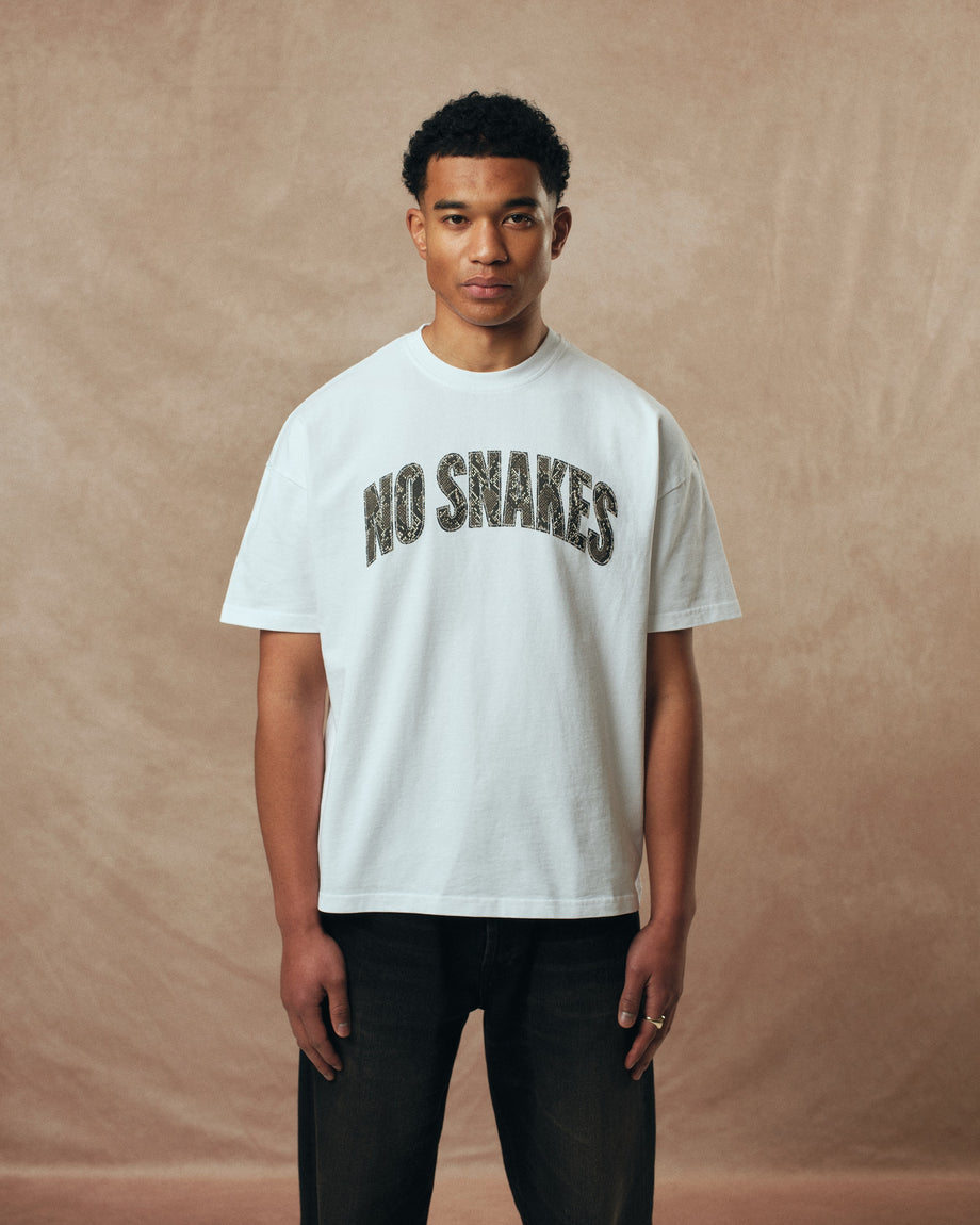 No Snakes Snakeskin T-Shirt / White