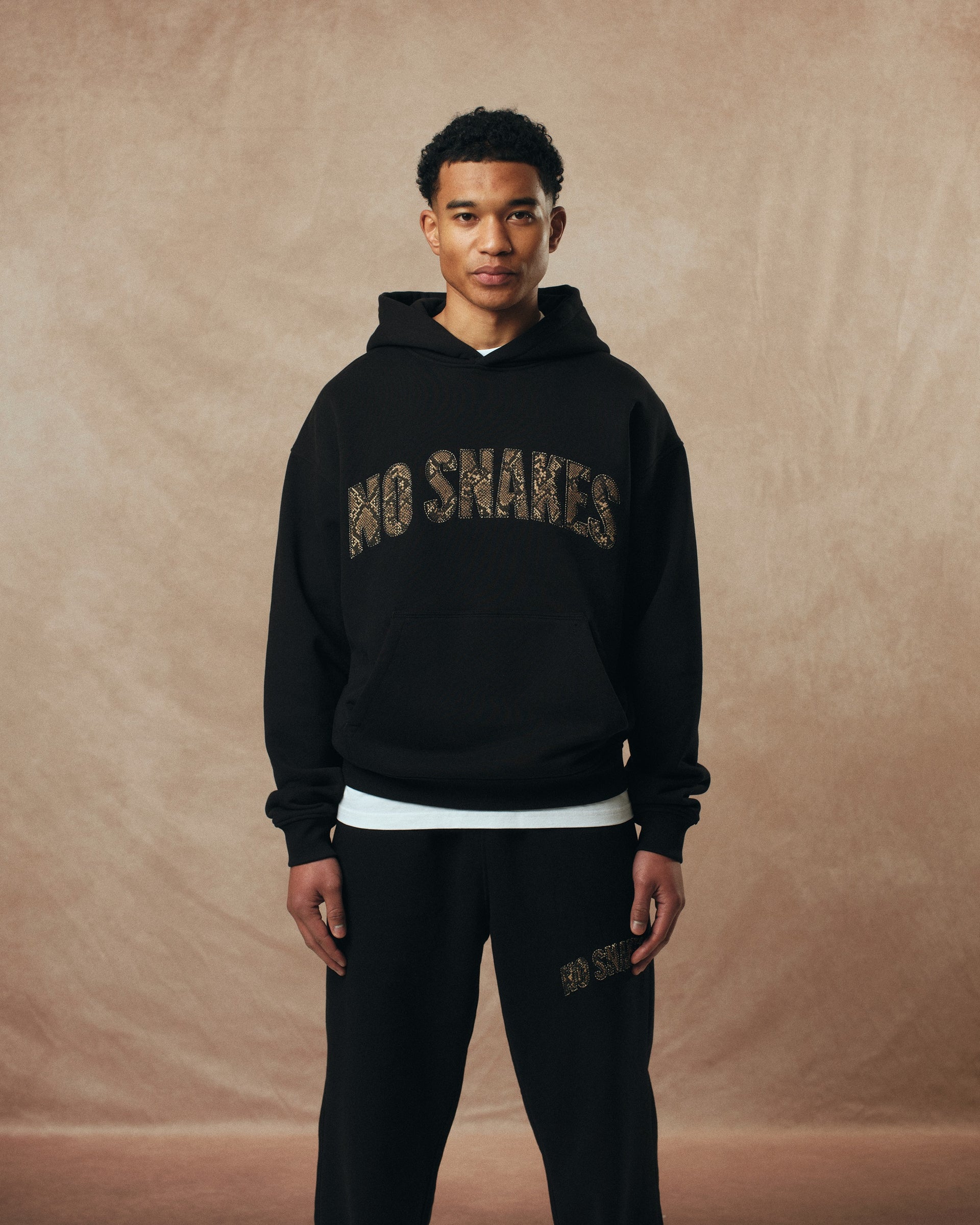 No Snakes Snakeskin Hoodie / Black