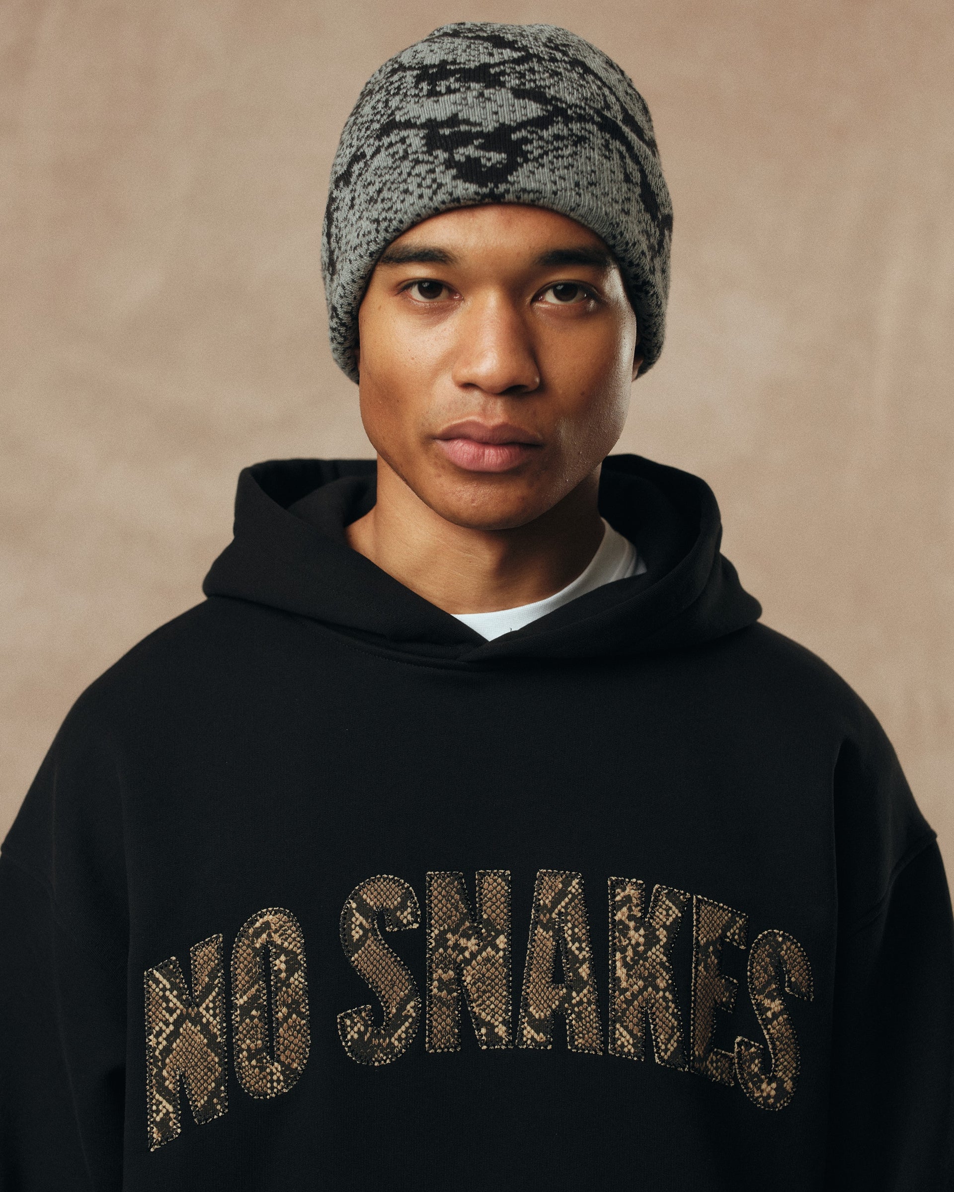 No Snakes Snakeskin Beanie / Grey