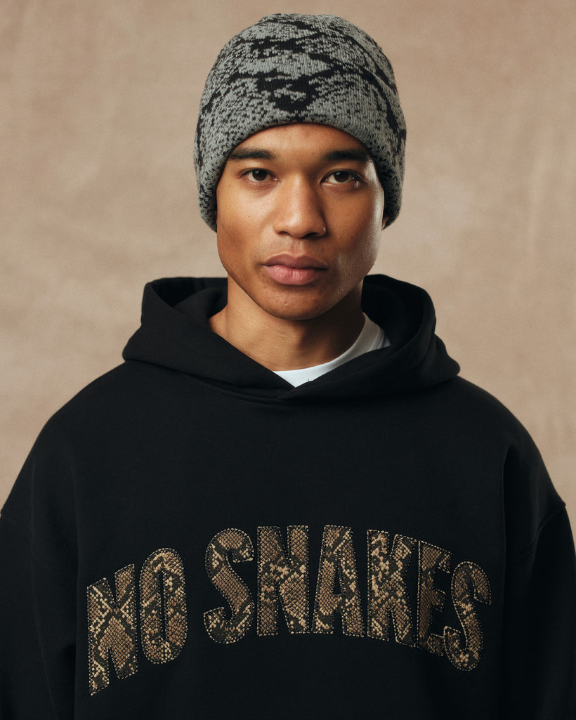 No Snakes Snakeskin Beanie / Grey