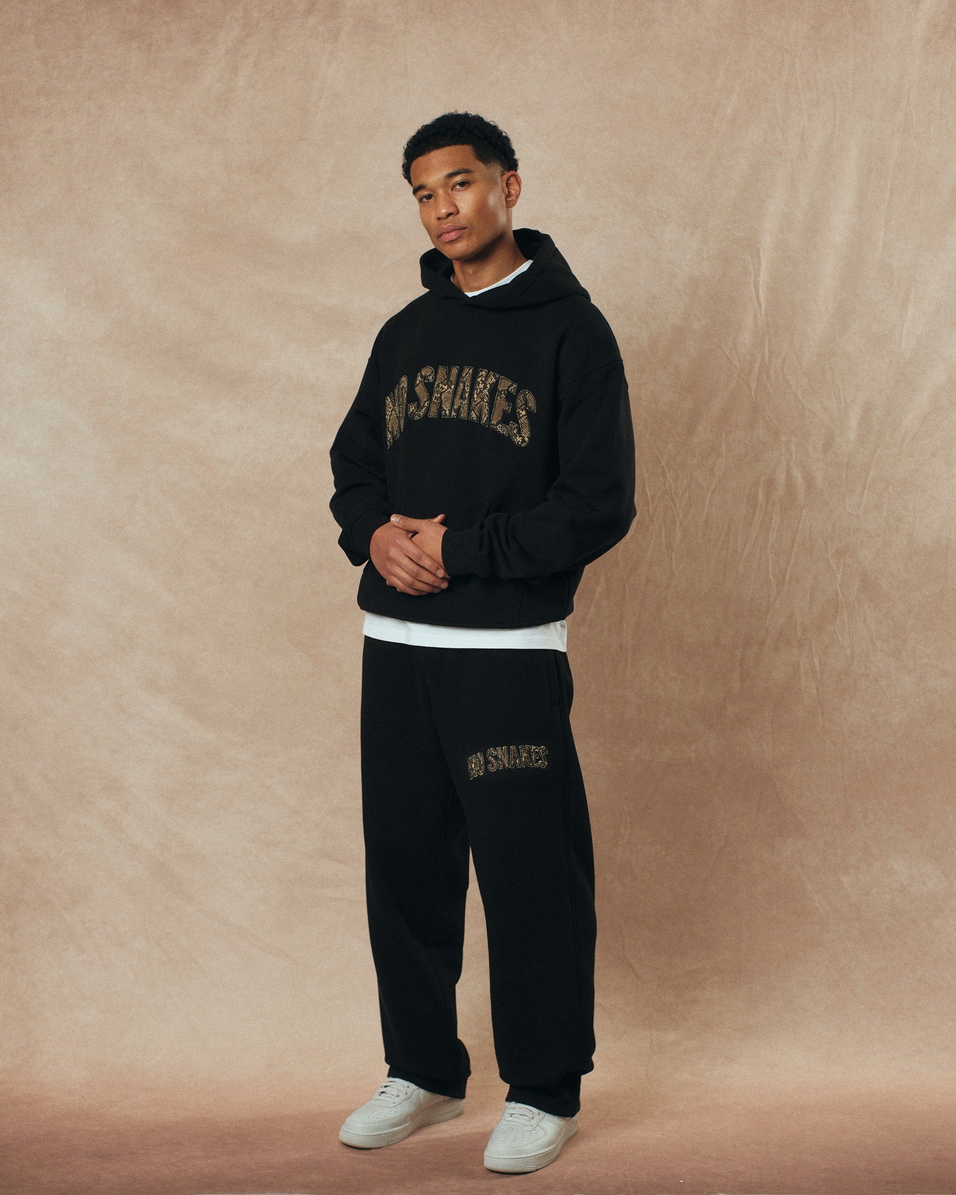 No Snakes Snakeskin Sweatpants / Black