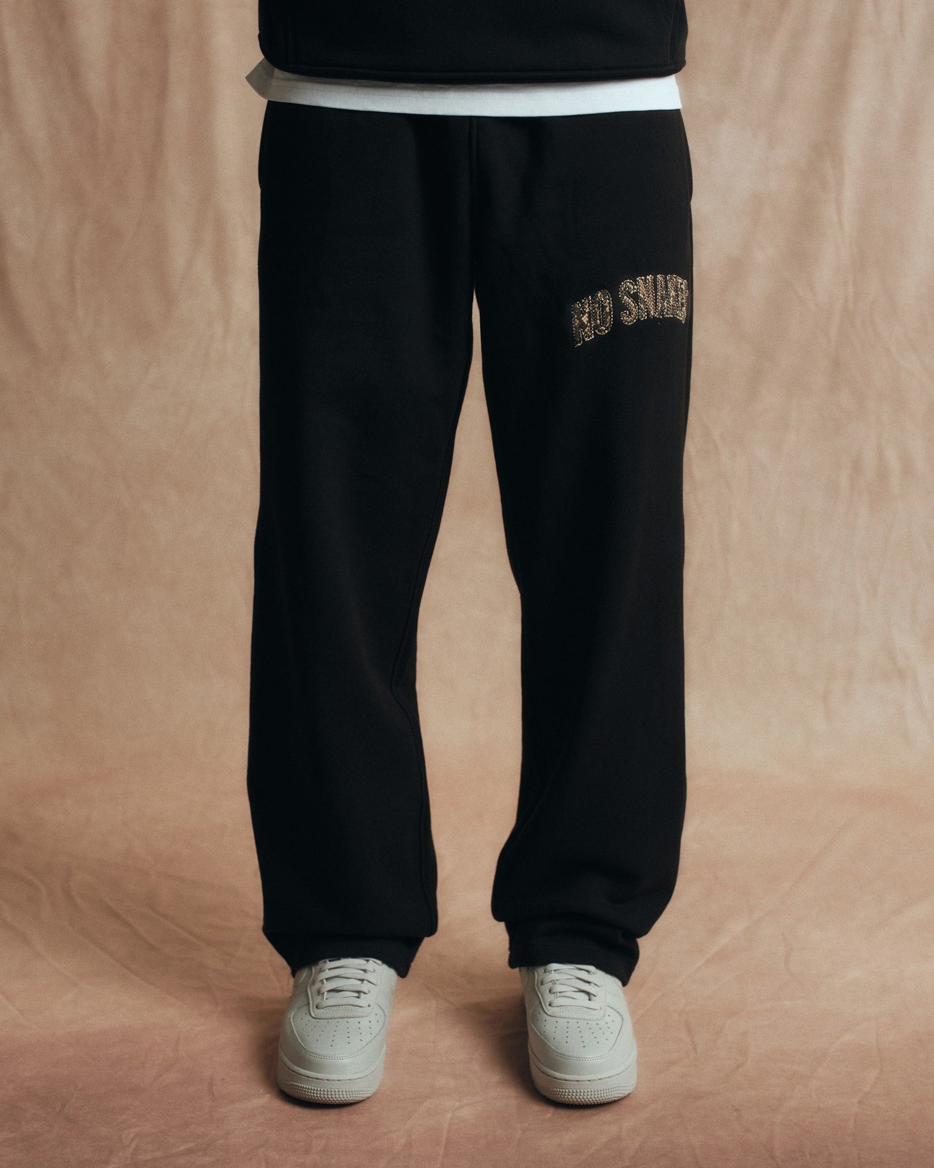 No Snakes Snakeskin Sweatpants / Black