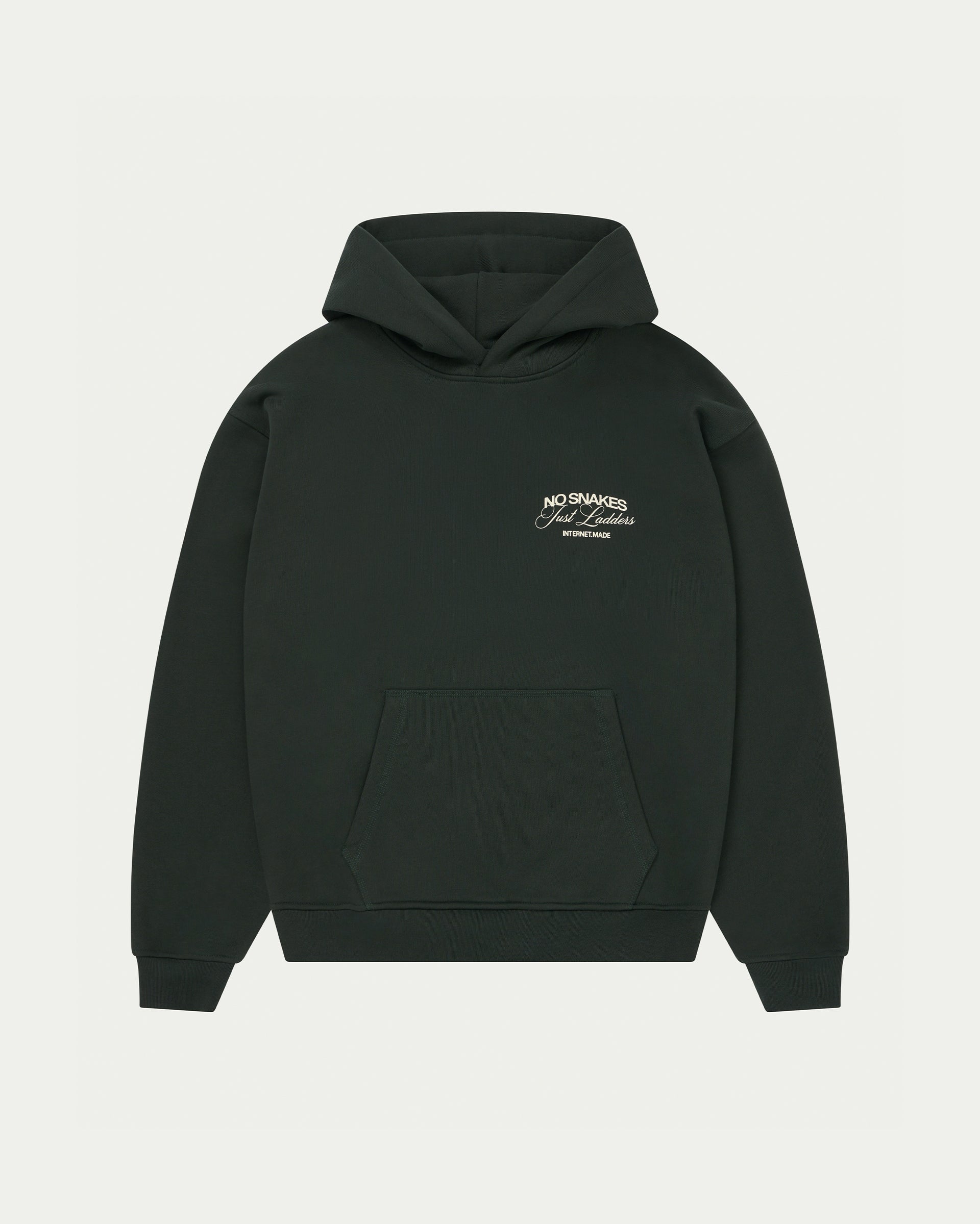 No Snakes Skeleton Hoodie / Dark Green