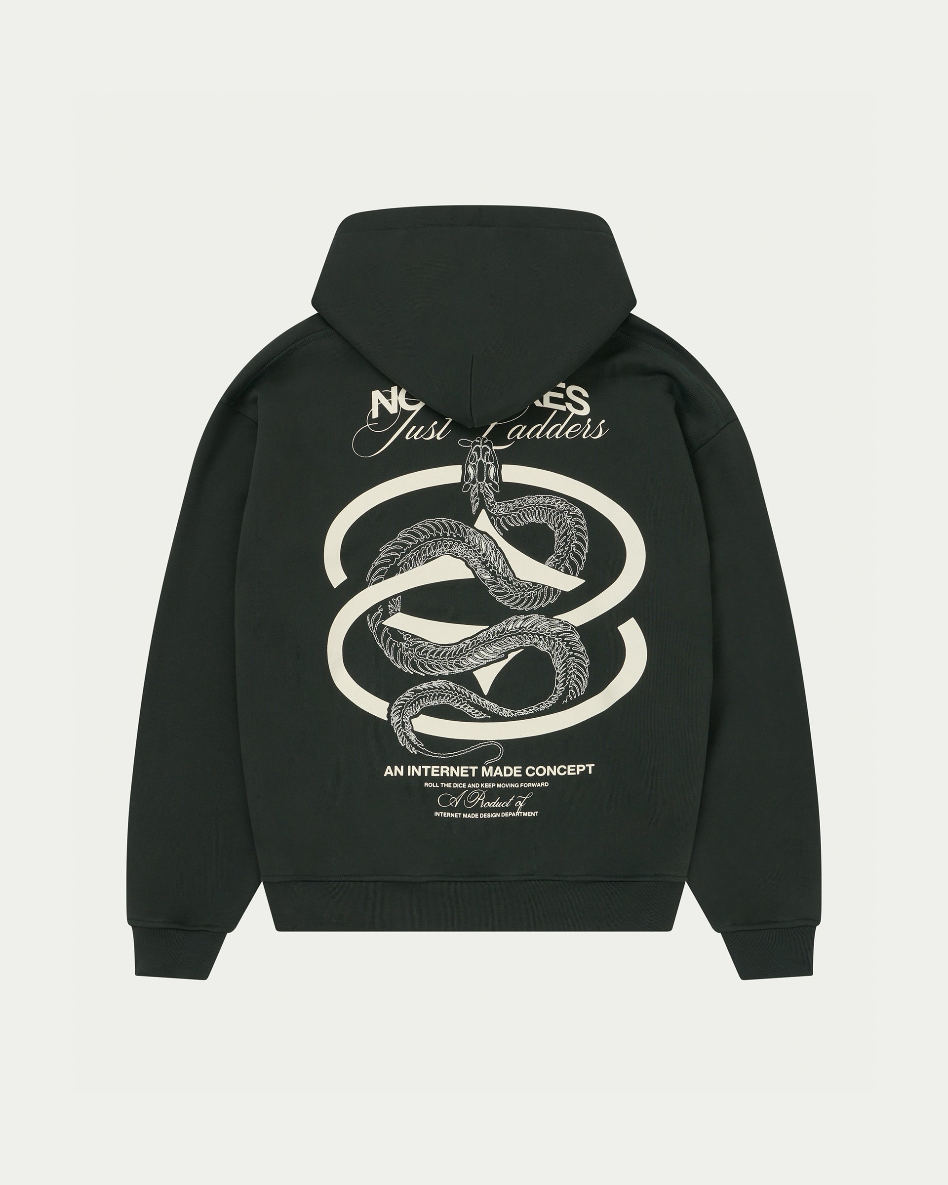 No Snakes Skeleton Hoodie / Dark Green