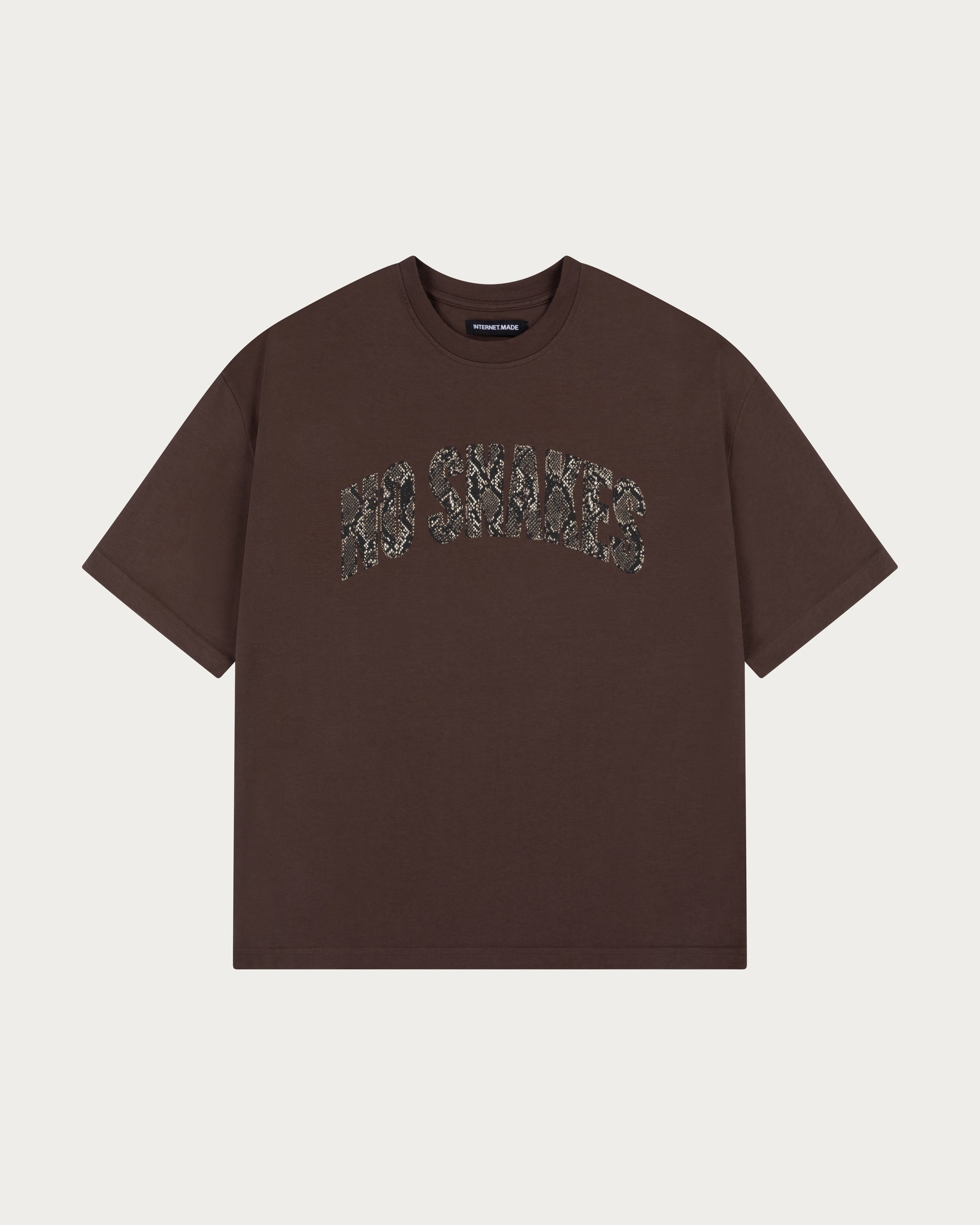 No Snakes Snakeskin T-Shirt / Brown