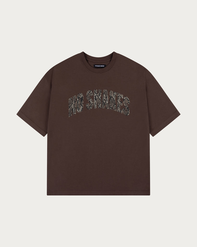 No Snakes Snakeskin T-Shirt / Brown