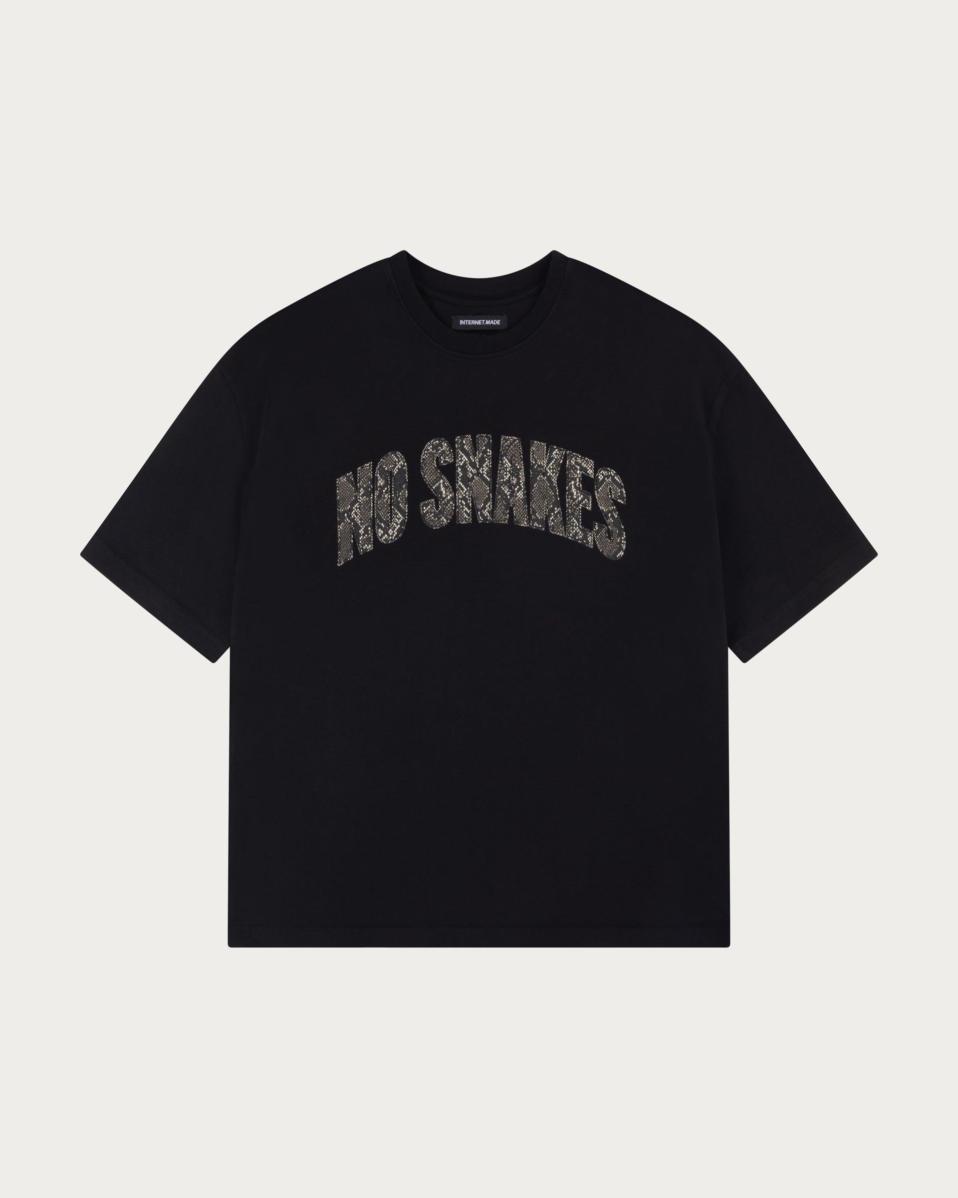 No Snakes Snakeskin T-Shirt / Black