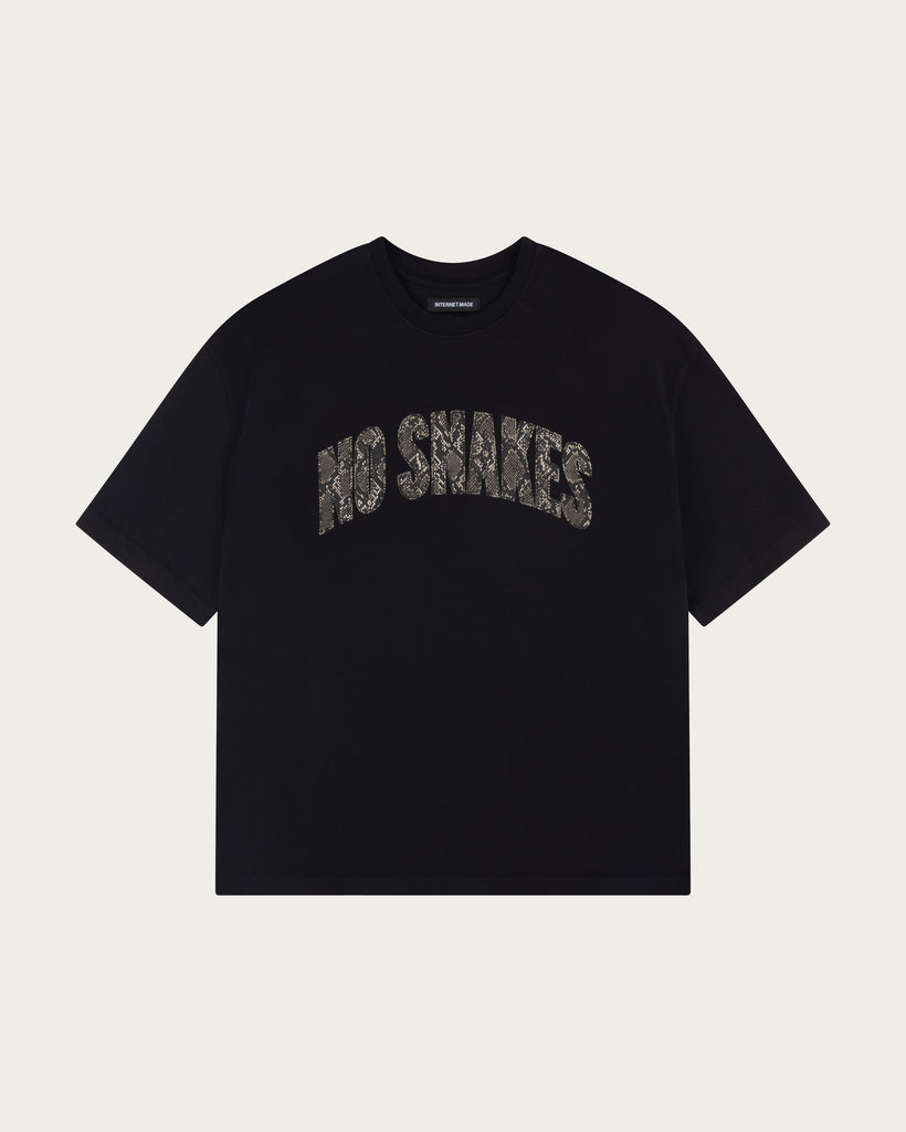 No Snakes Snakeskin T-Shirt / Black