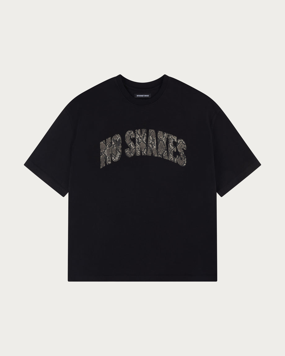 No Snakes Snakeskin T-Shirt / Black