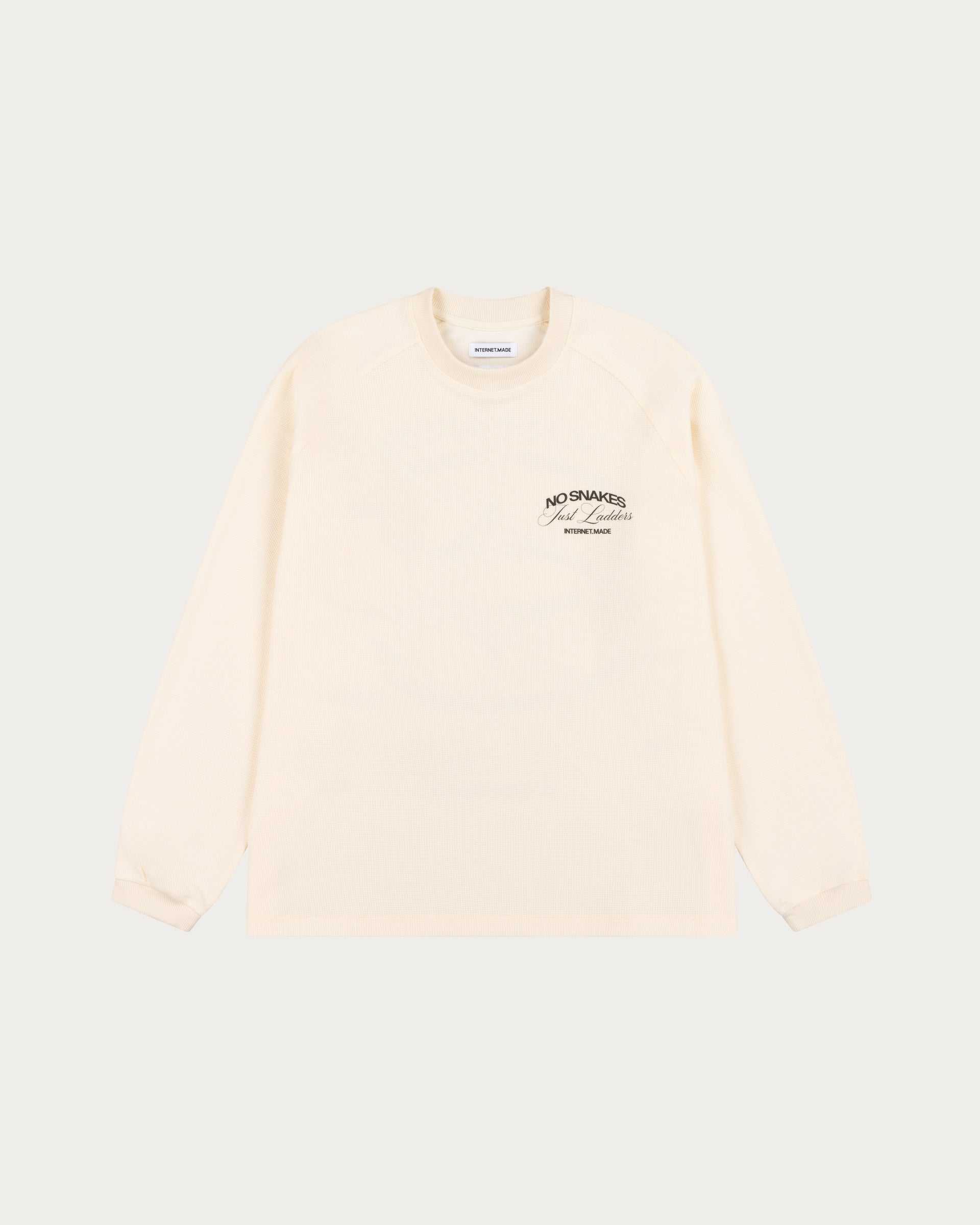 No Snakes Skeleton Waffle Long Sleeve / Vintage White