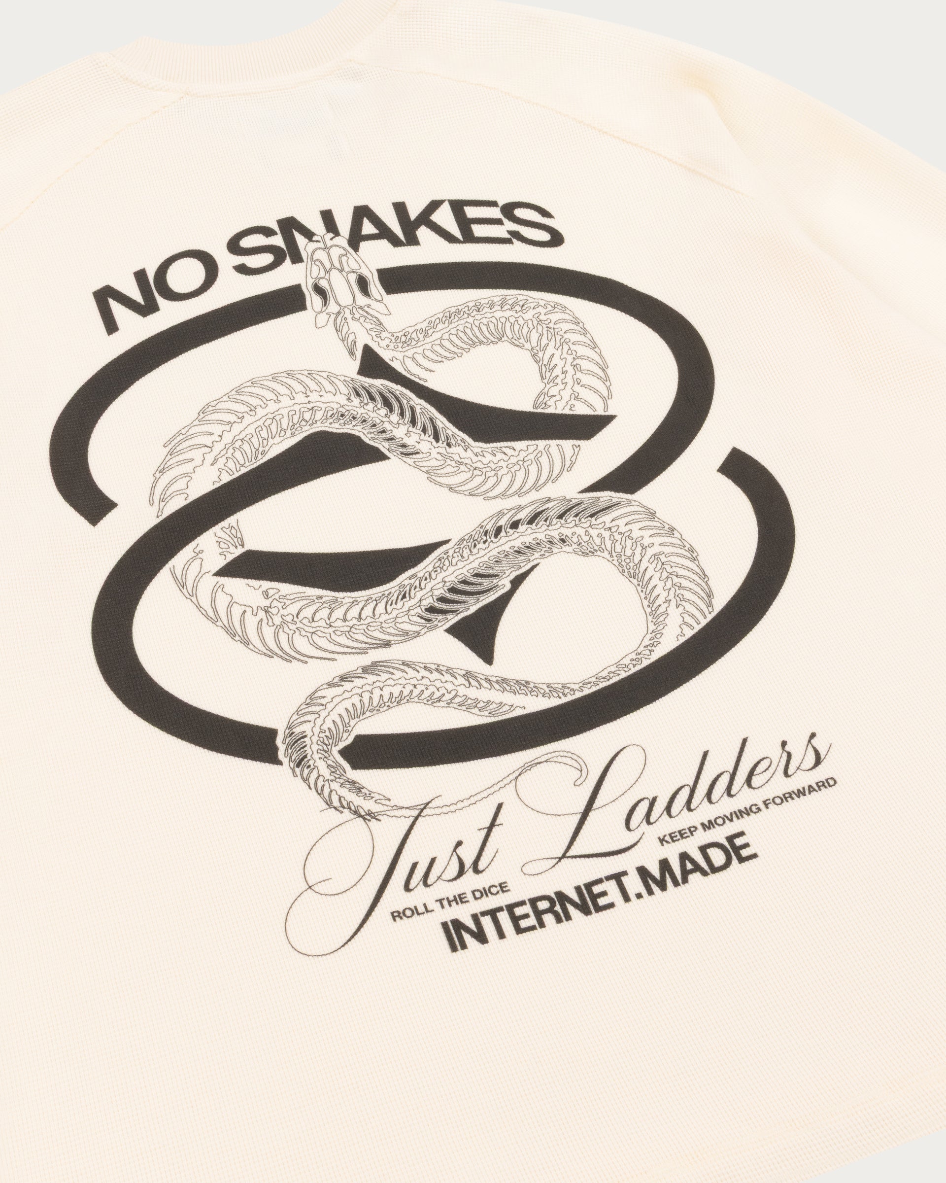 No Snakes Skeleton Waffle Long Sleeve / Vintage White