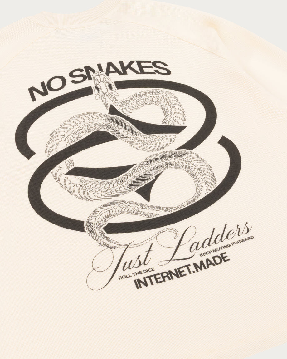 No Snakes Skeleton Waffle Long Sleeve / Vintage White