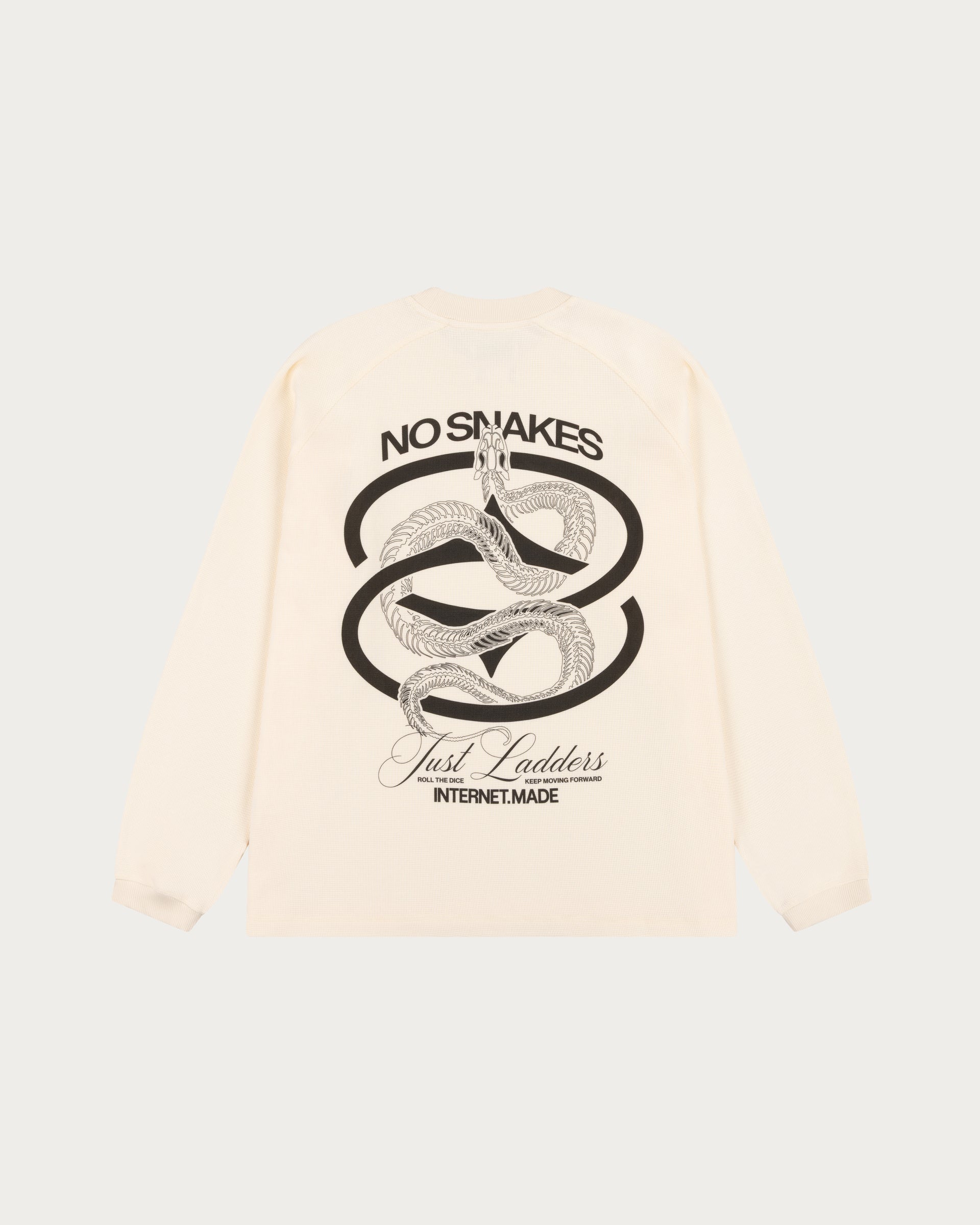No Snakes Skeleton Waffle Long Sleeve / Vintage White