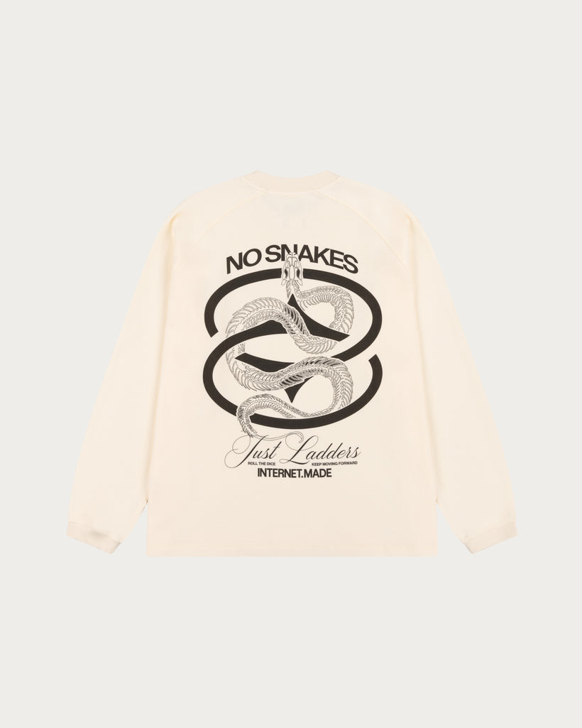 No Snakes Skeleton Waffle Long Sleeve / Vintage White