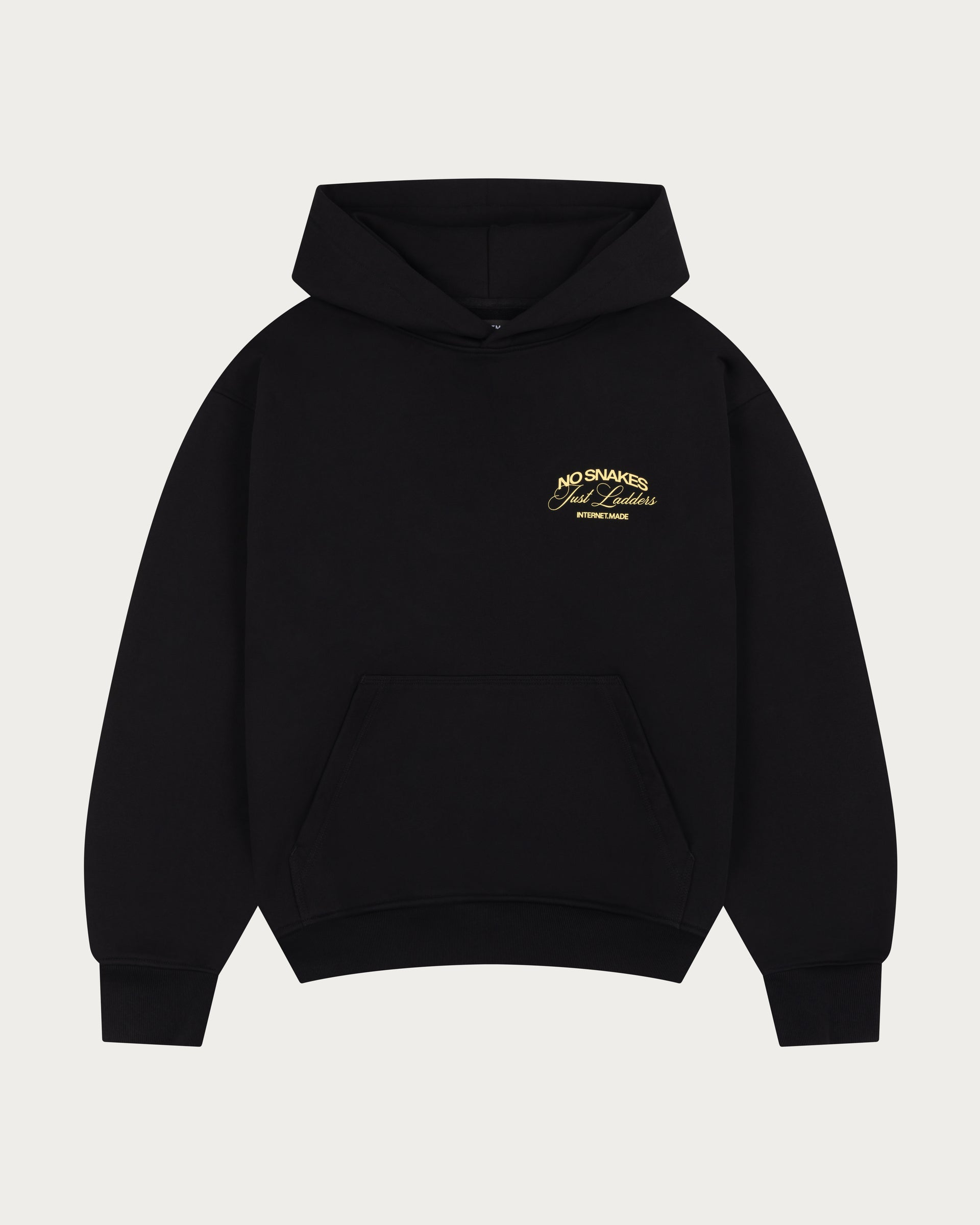 No Snakes Skeleton Hoodie / Black & Lemon