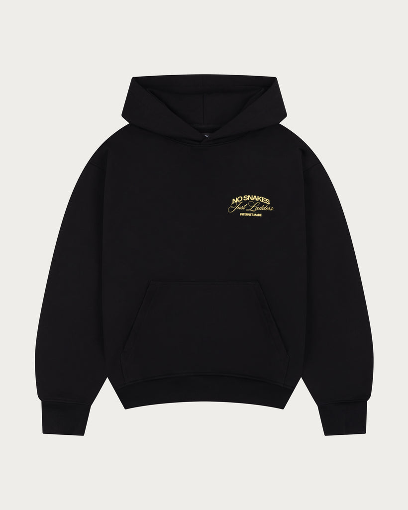 No Snakes Skeleton Hoodie / Black & Lemon