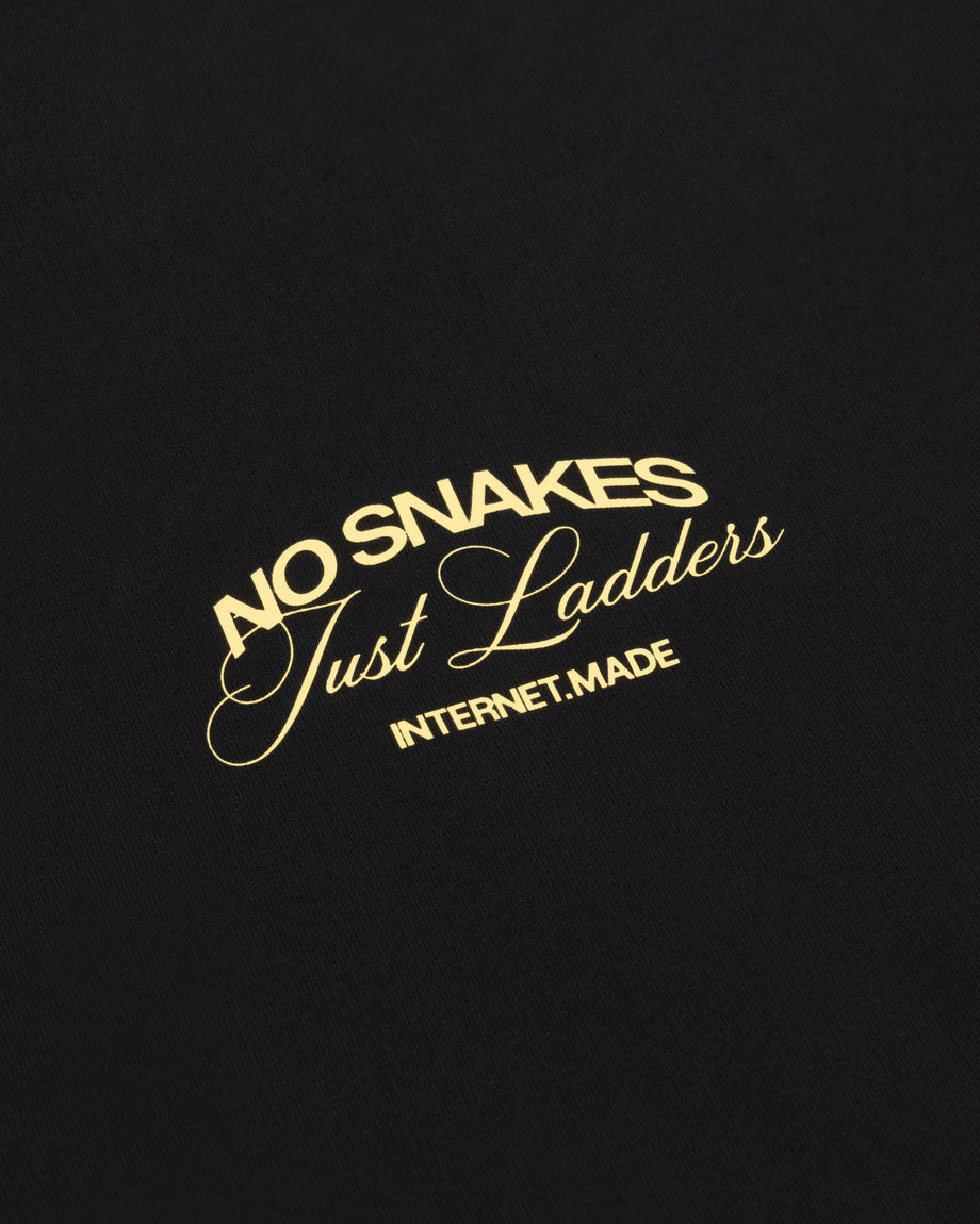 No Snakes Skeleton Hoodie / Black & Lemon