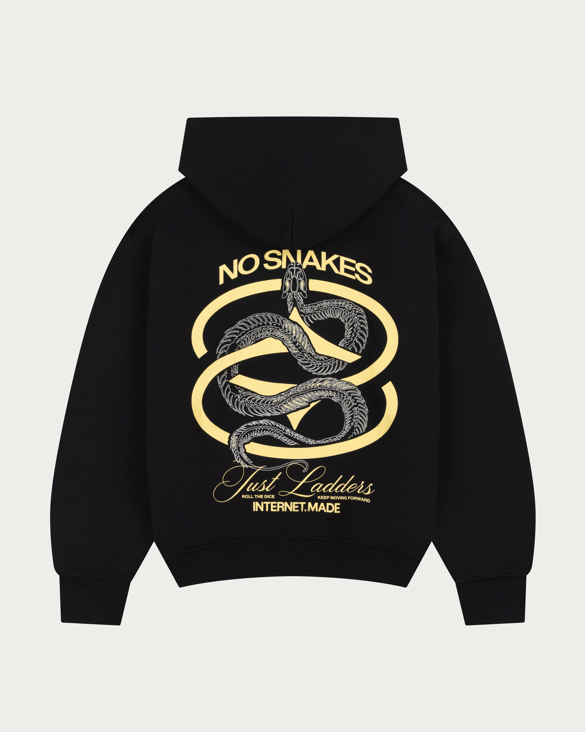 No Snakes Skeleton Hoodie / Black & Lemon
