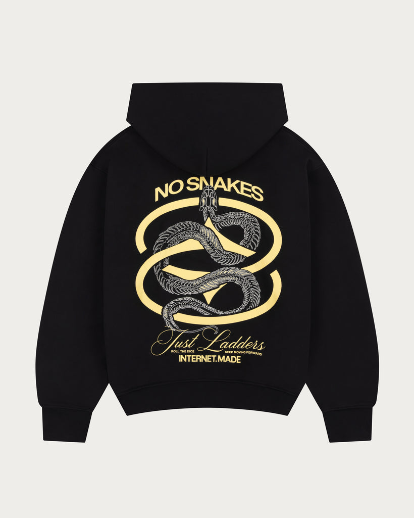 No Snakes Skeleton Hoodie / Black & Lemon