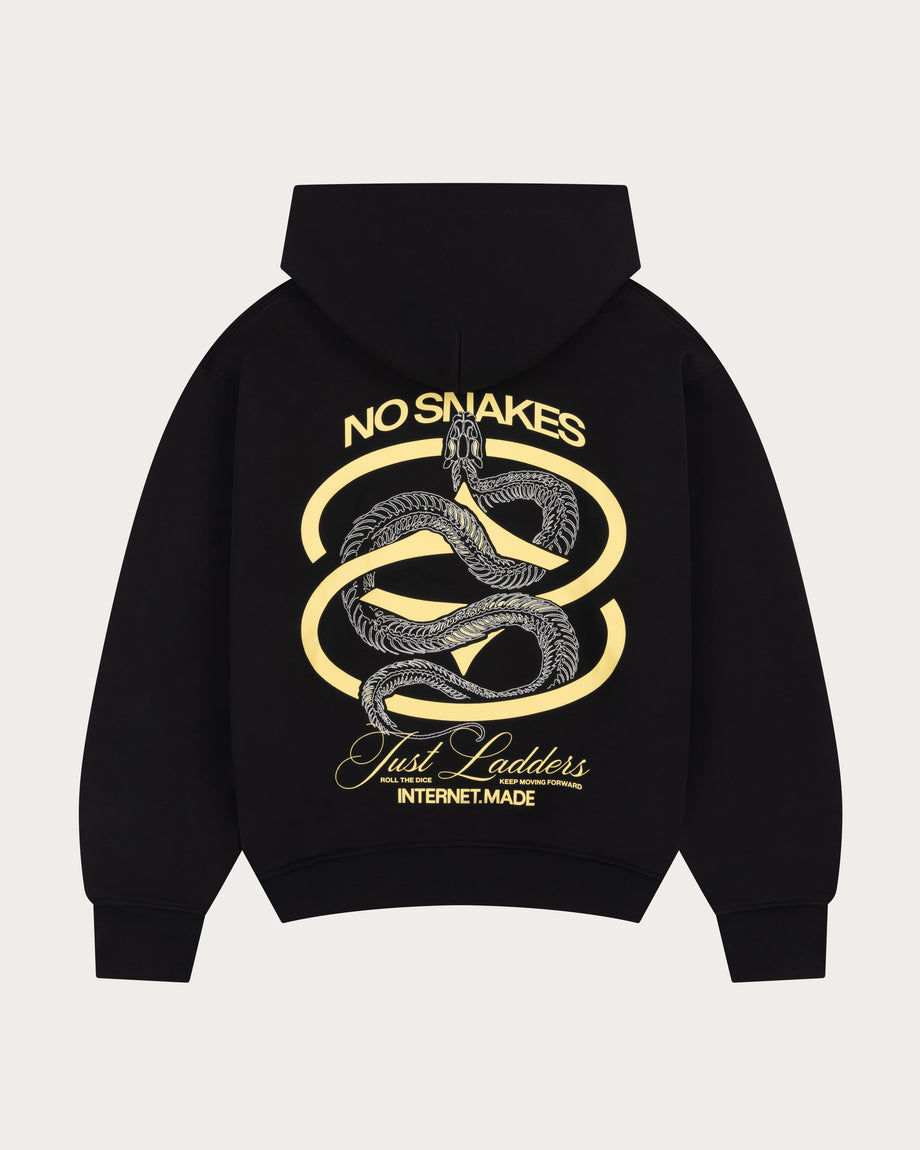 No Snakes Skeleton Hoodie / Black & Lemon