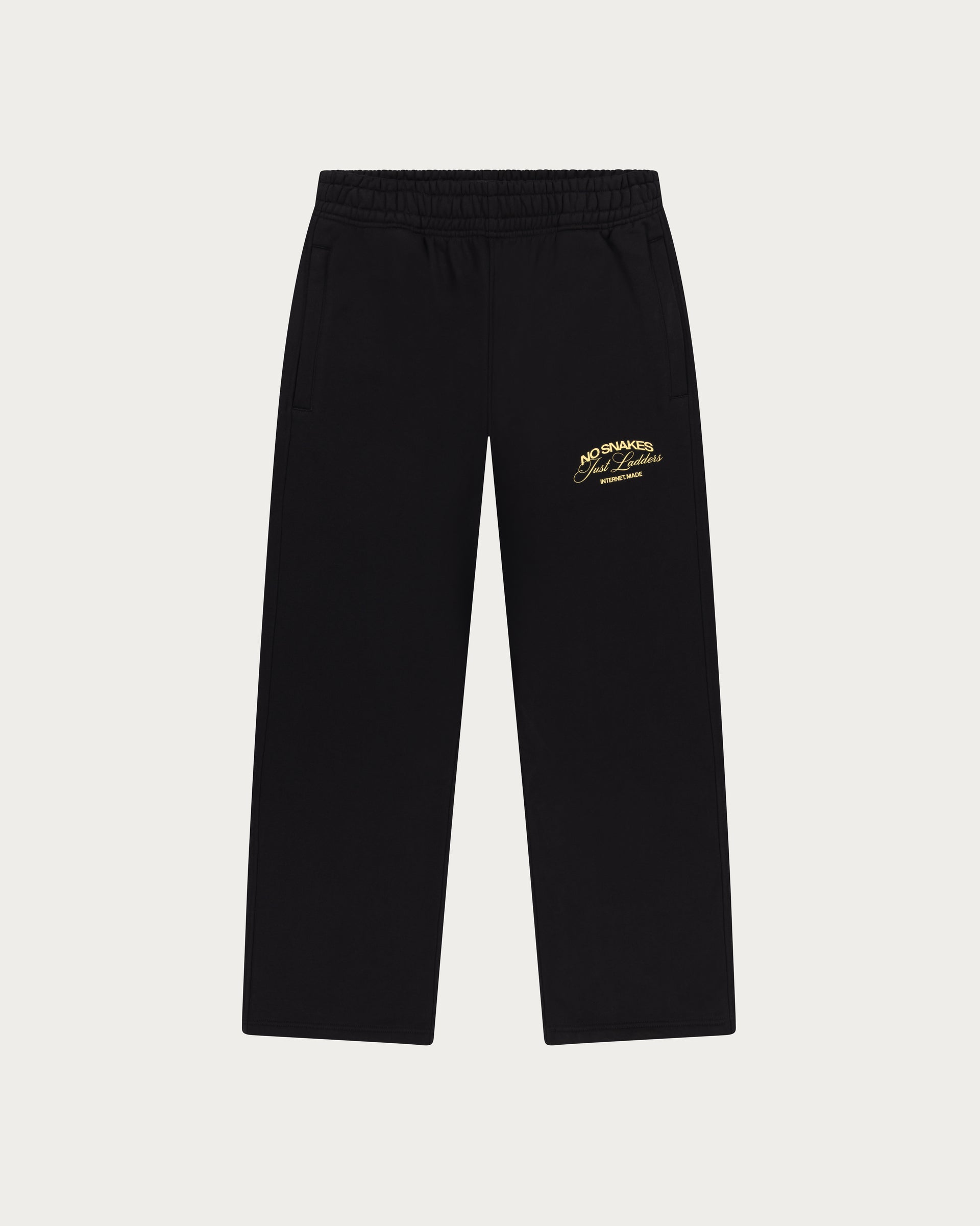No Snakes Just Ladders Sweatpants / Black & Lemon