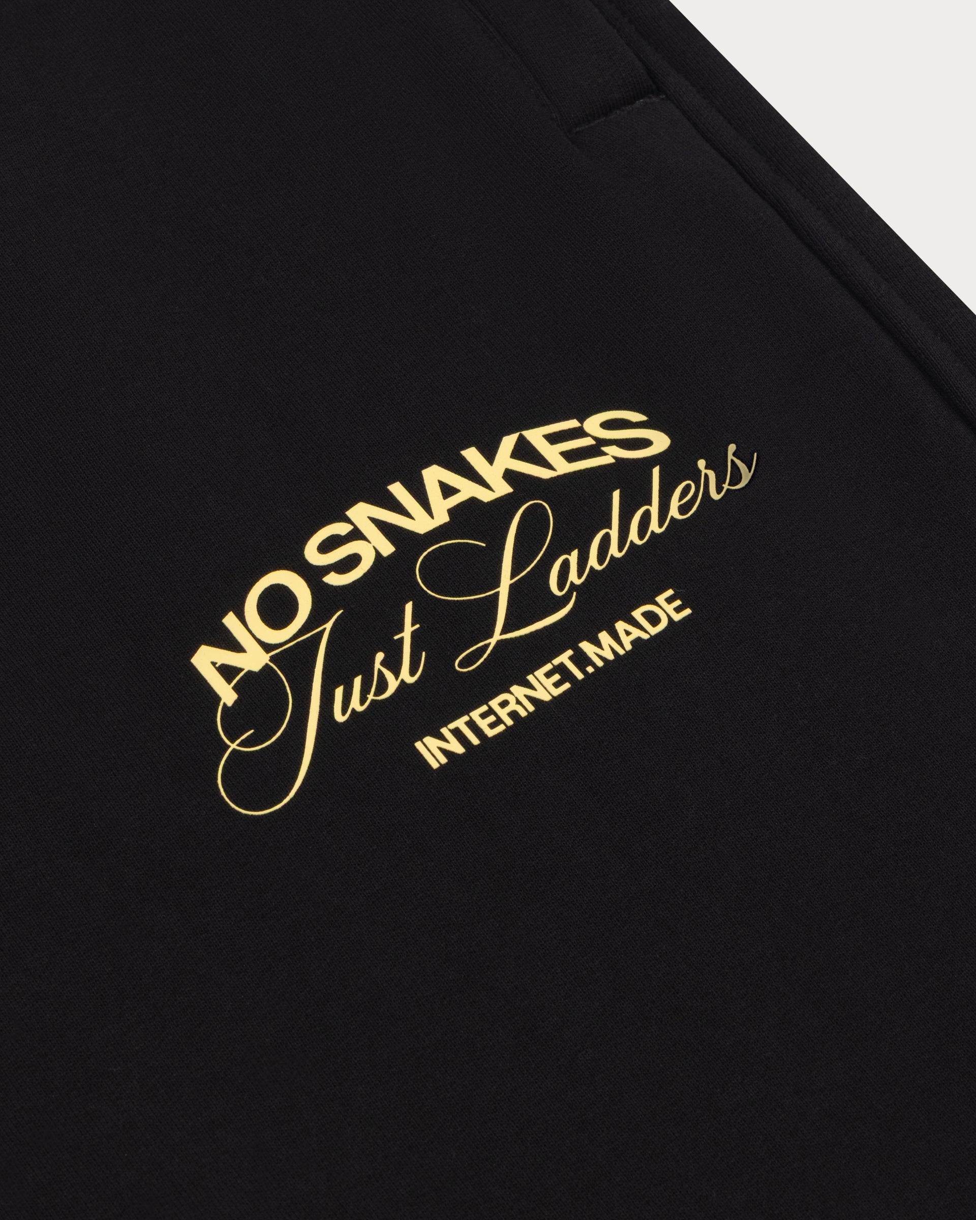 No Snakes Just Ladders Sweatpants / Black & Lemon