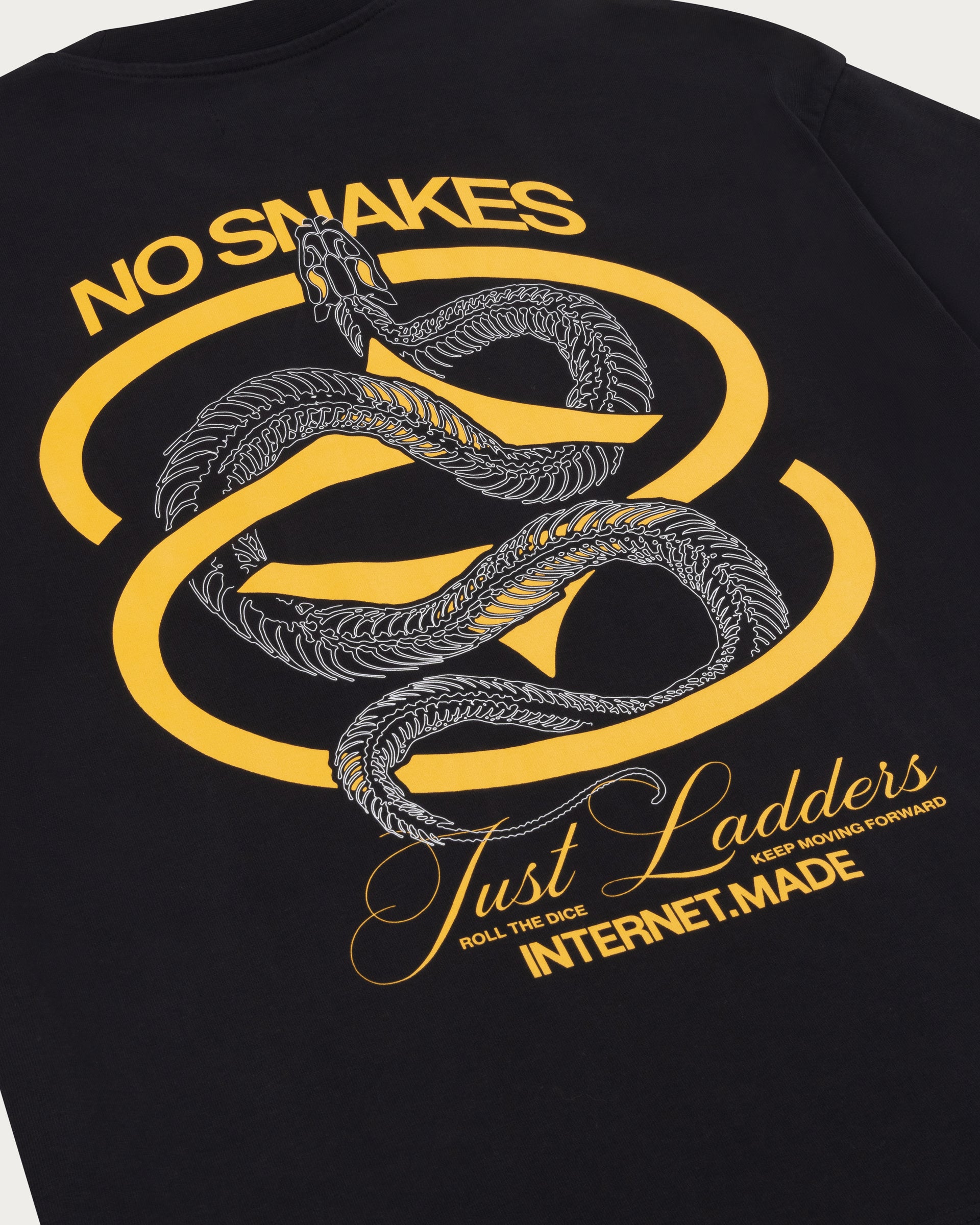 No Snakes Skeleton T-Shirt / Black & Ochre