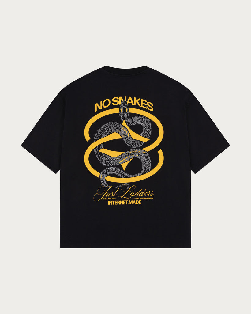 No Snakes Skeleton T-Shirt / Black & Ochre