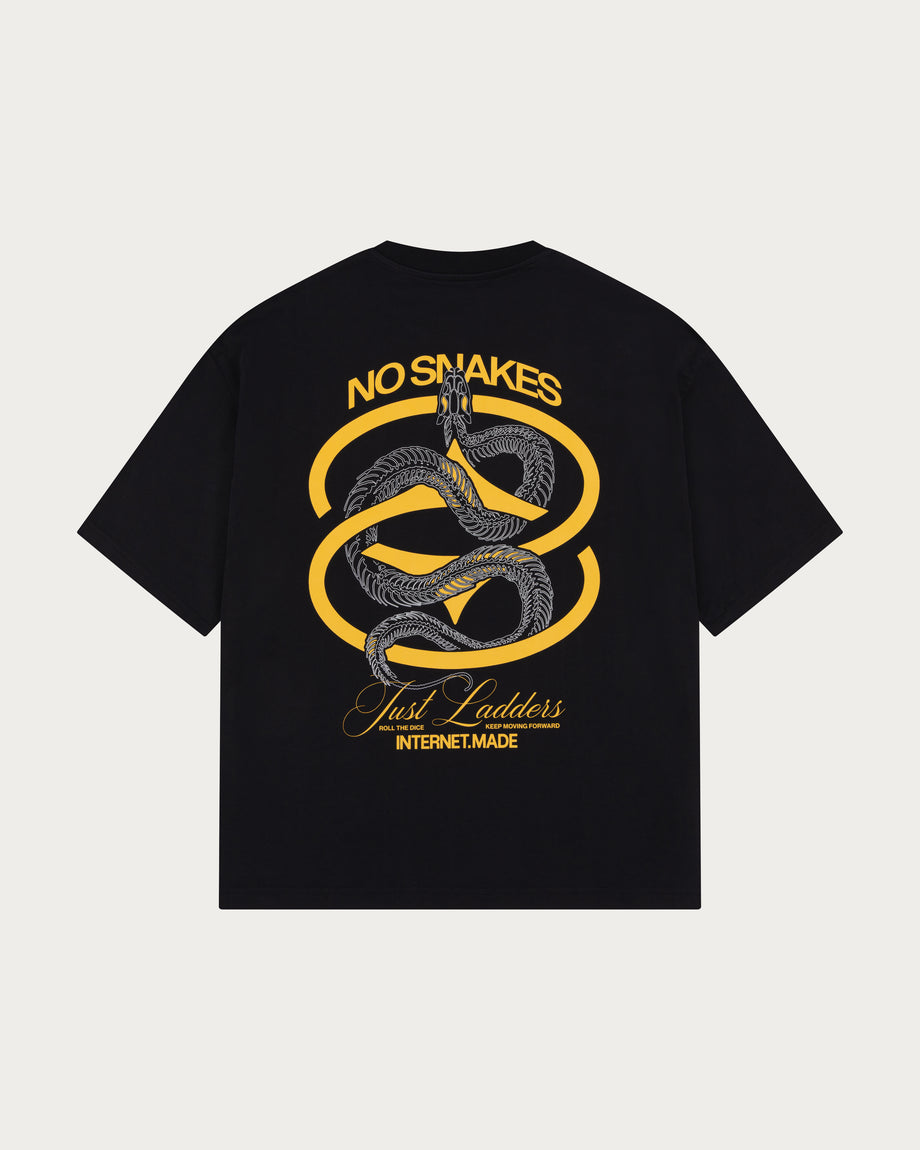 No Snakes Skeleton T-Shirt / Black & Ochre